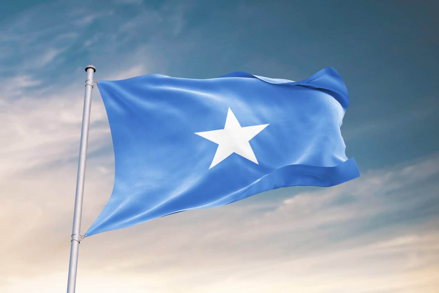 Waving flag of Somalia 