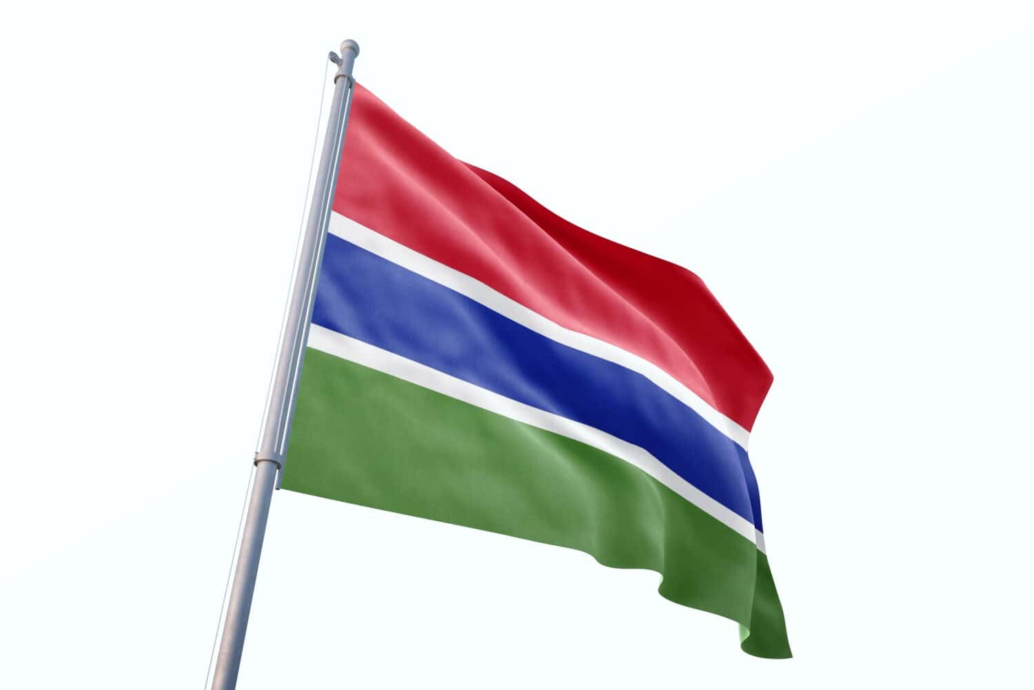 Waving flag of Gambia 