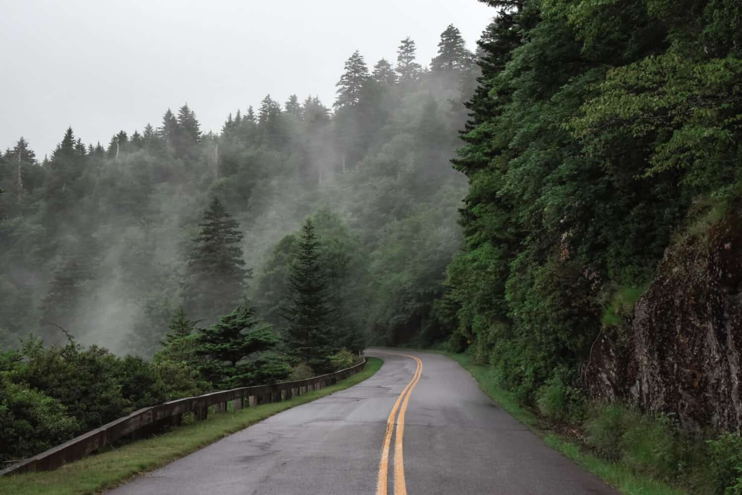Stormy drive on the Blue Ridge Parkway