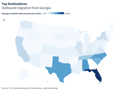 Where People From Georgia are Moving to the Most