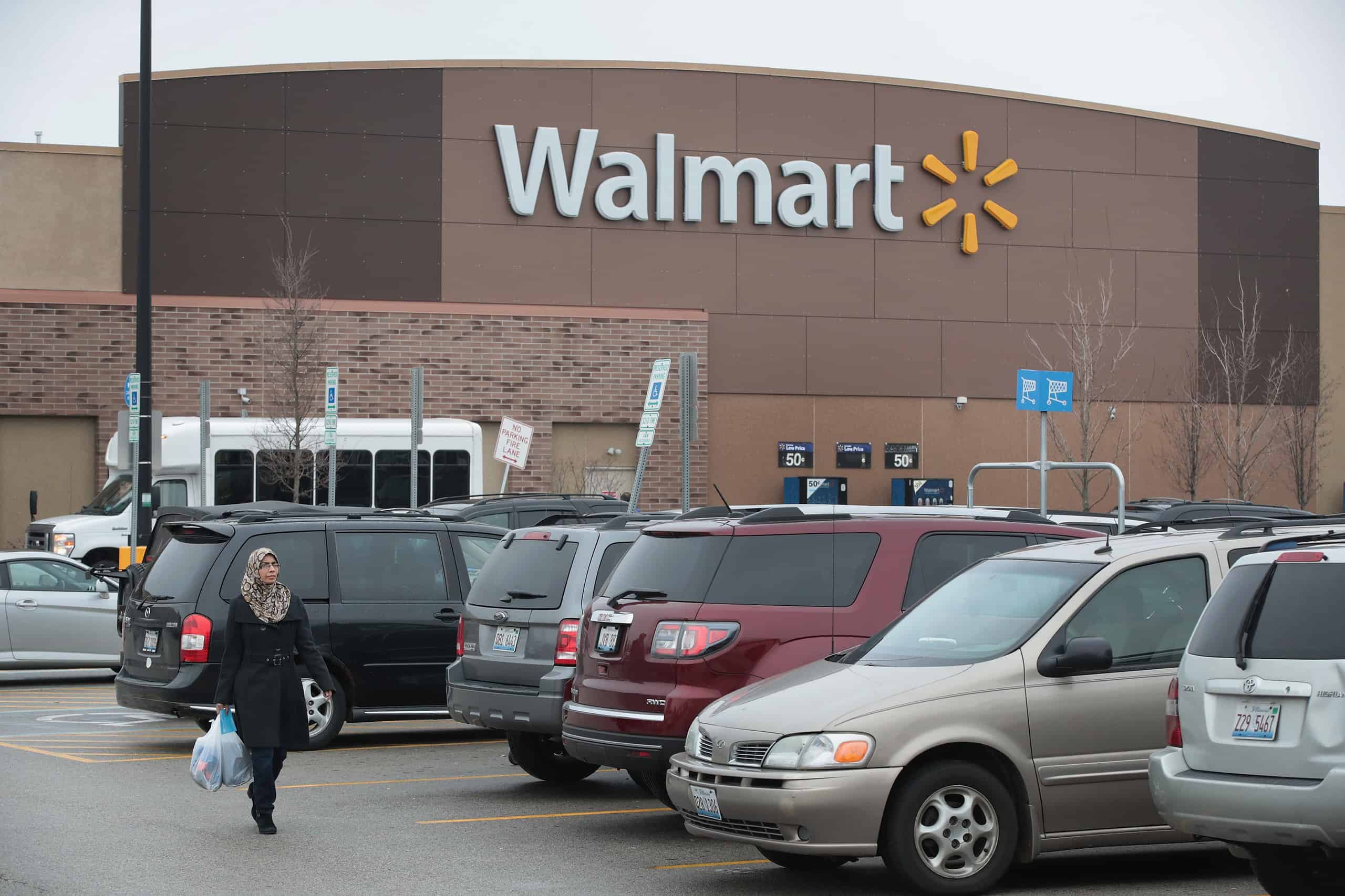 Customers shop at a Walmart store in Skokie, Illinois