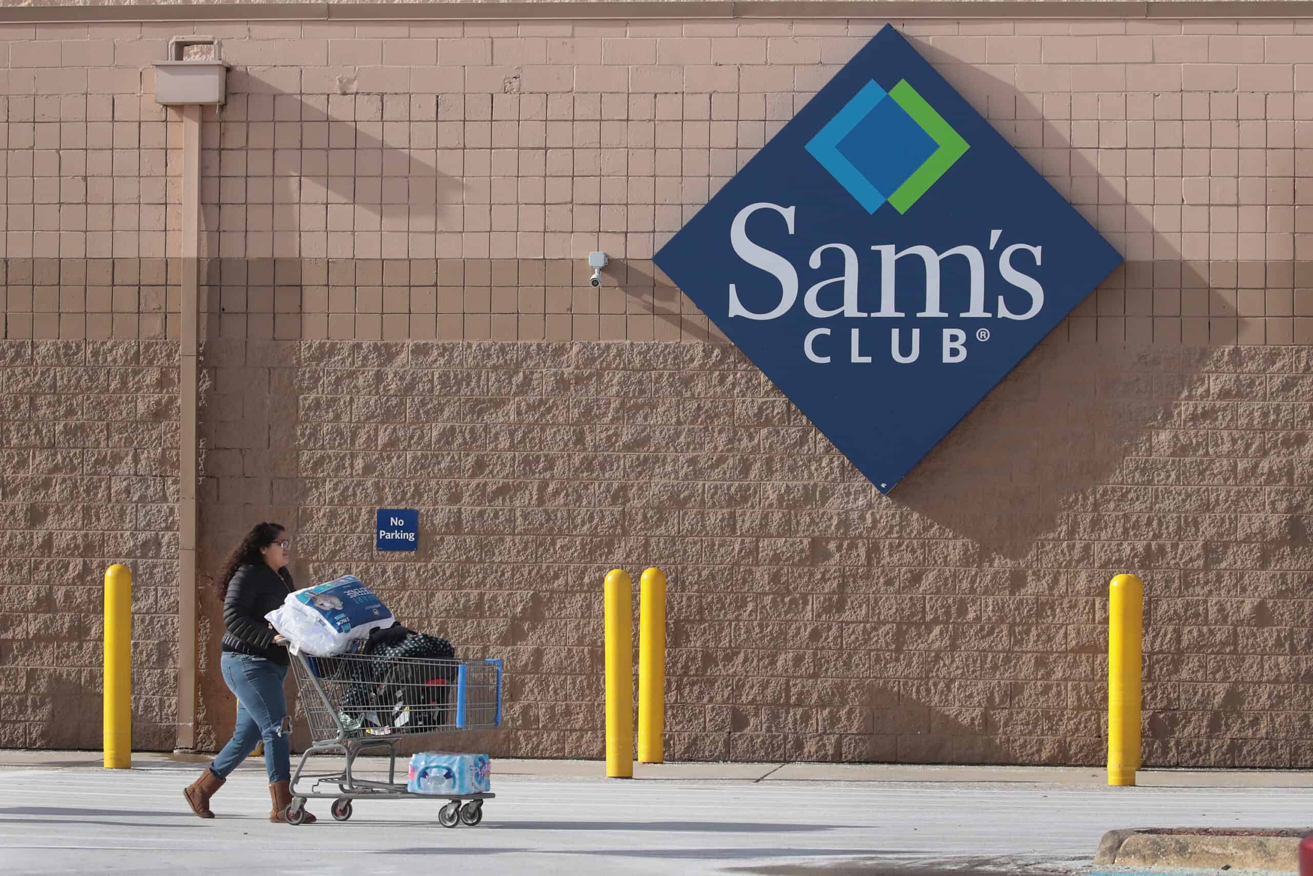 A shopper stocks up on merchandise at a Sam's Club store.