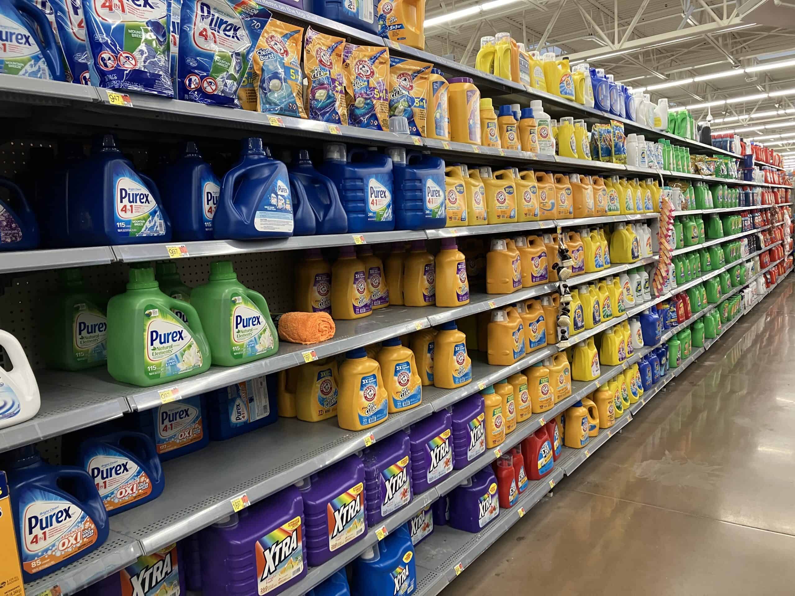 Laundry aisle at a store