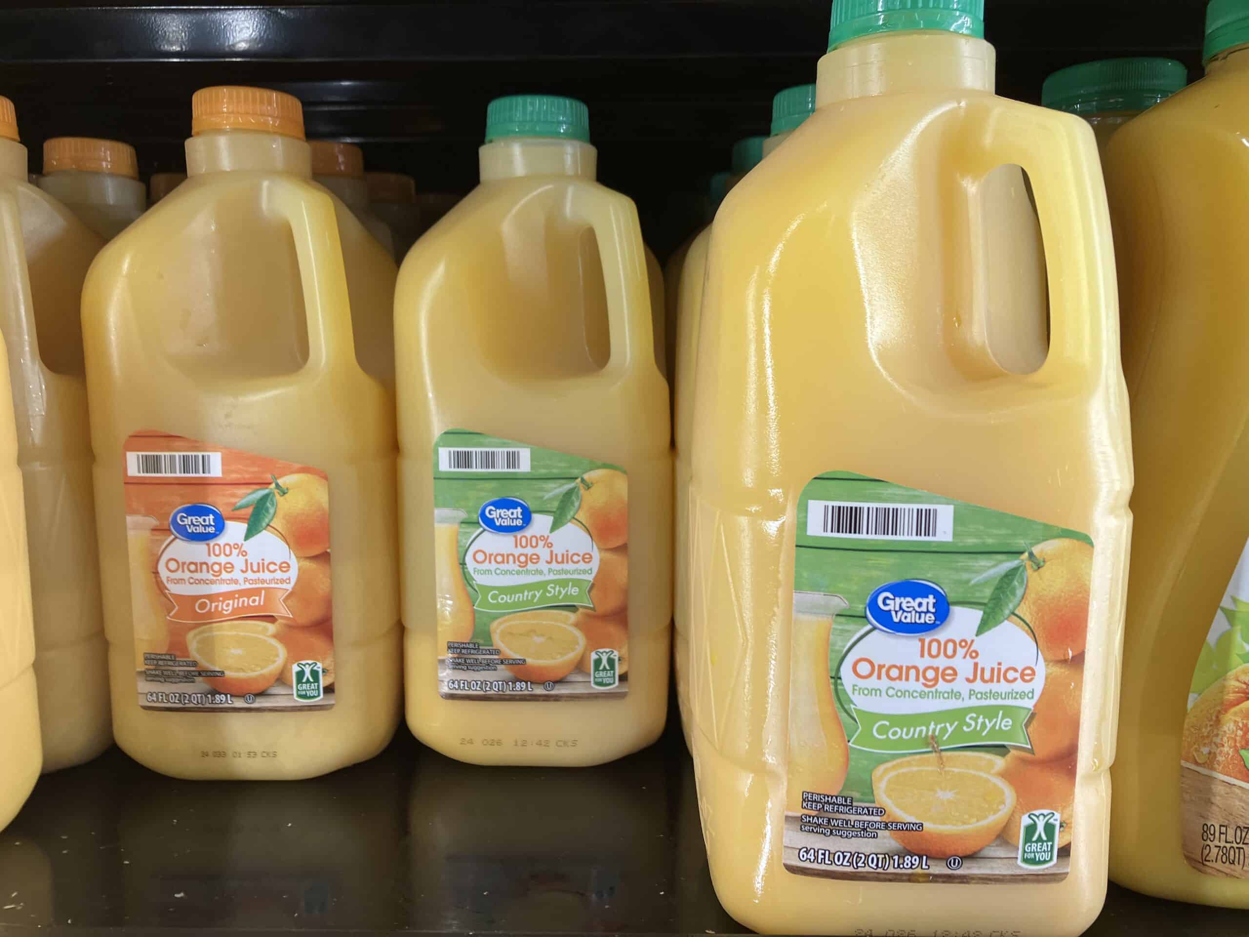 Great Value orange juice