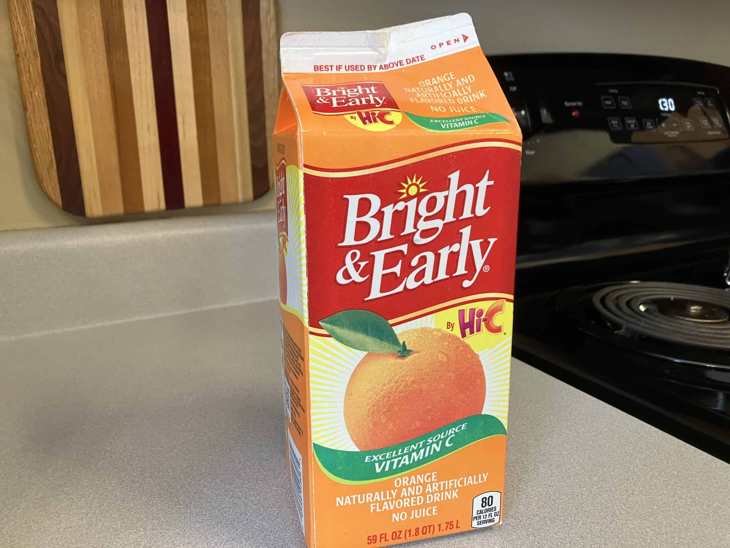 Bright & Early orange flavored beverage