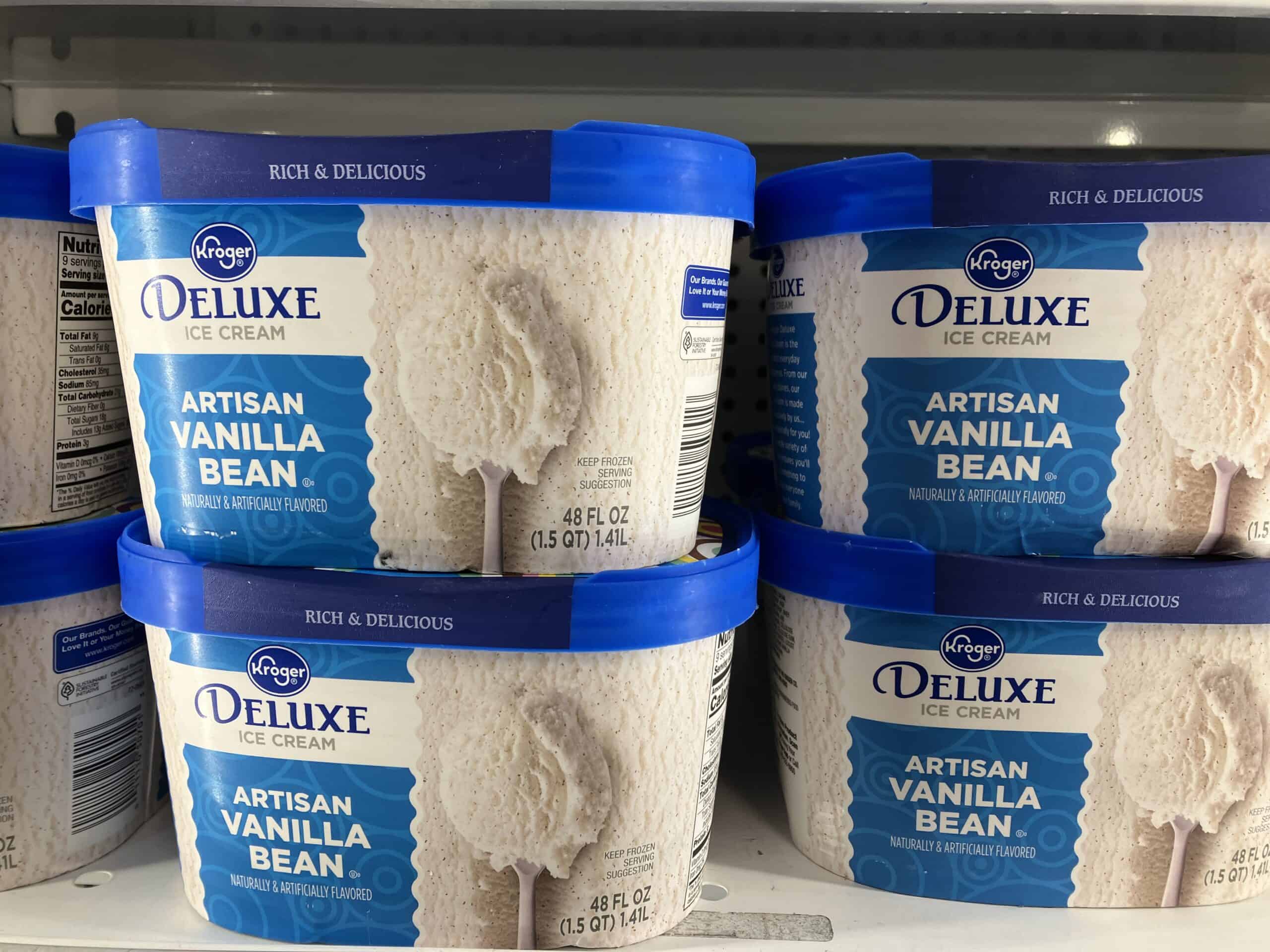 Kroger Deluxe artisan vanilla bean ice cream
