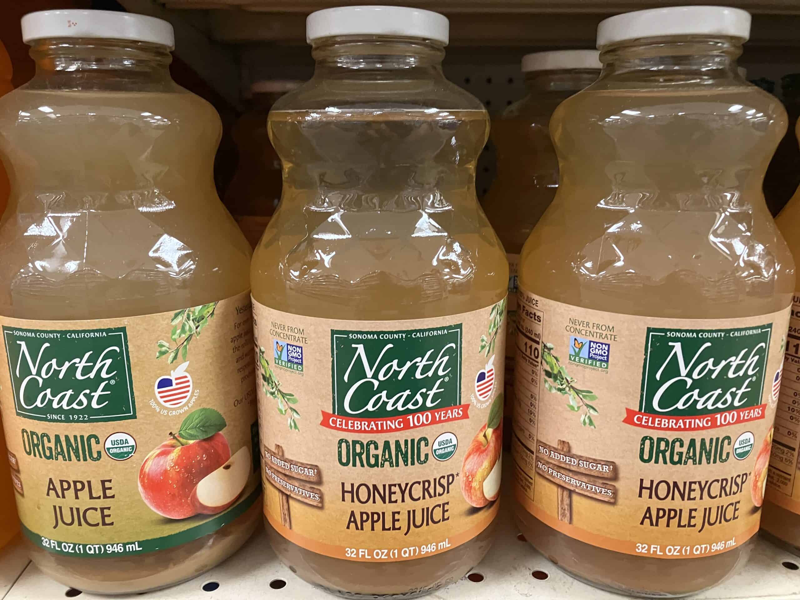 North Coast organic Honeycrisp apple juice