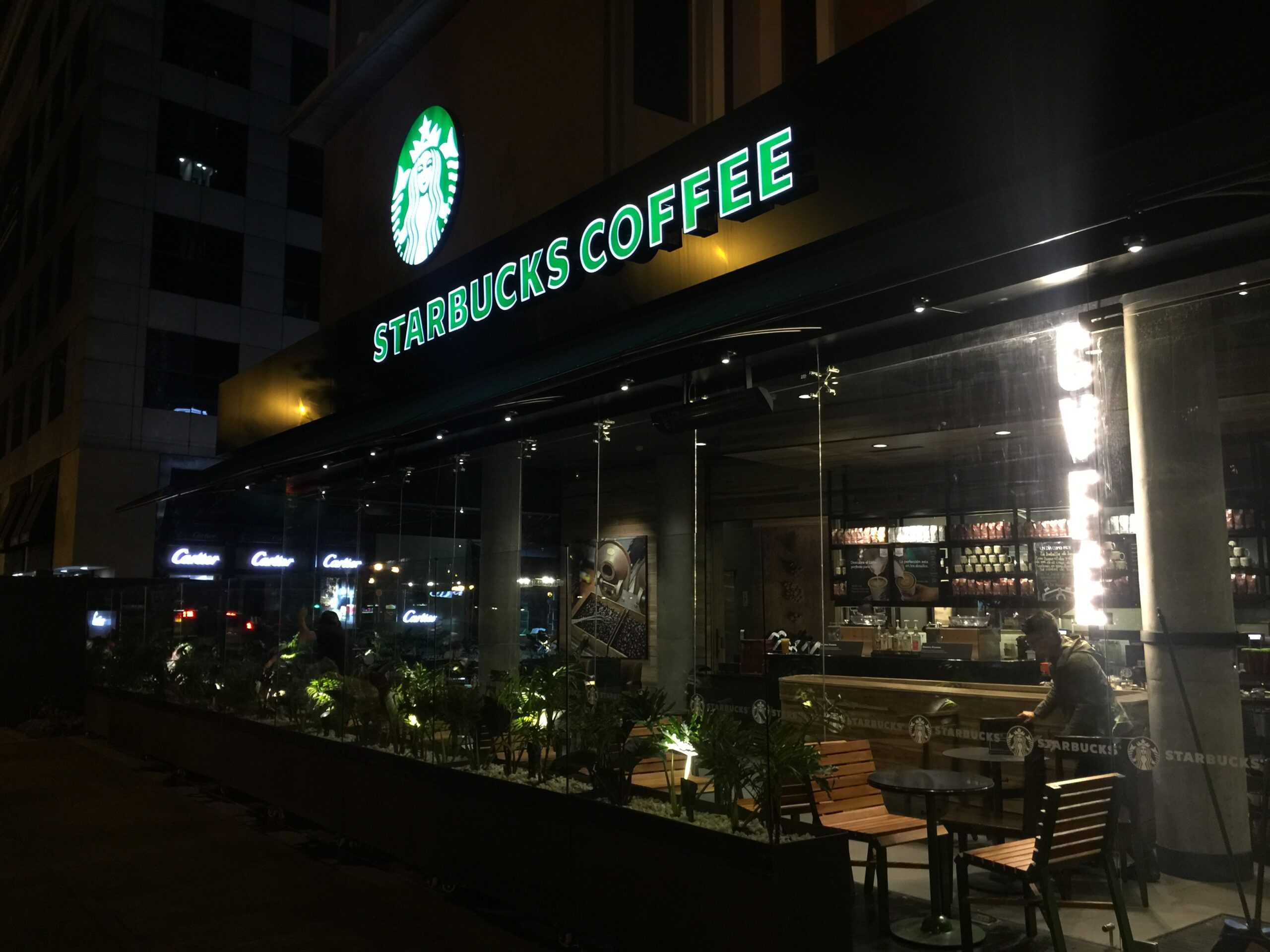 Starbucks at night