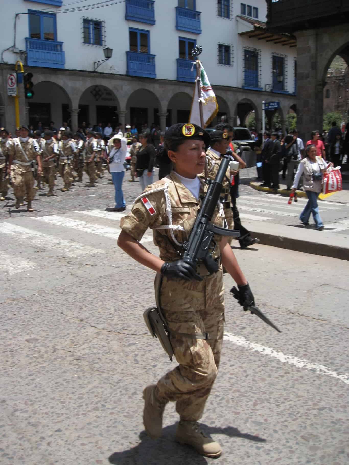 Peru+military | Military parade in Cusco