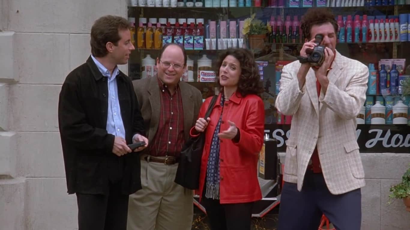 Seinfeld, "The Finale" | Julia Louis-Dreyfus, Jerry Seinfeld, Jason Alexander, and Michael Richards in Seinfeld (1989)
