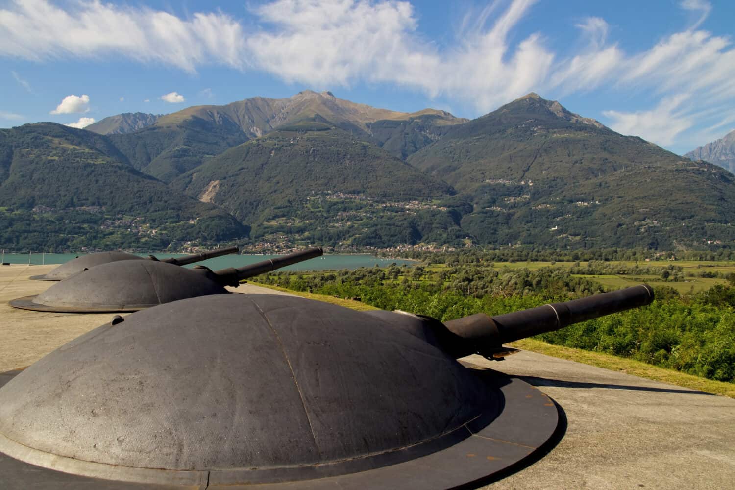 world war 2 cannons - Italy, Colico, Lake Como