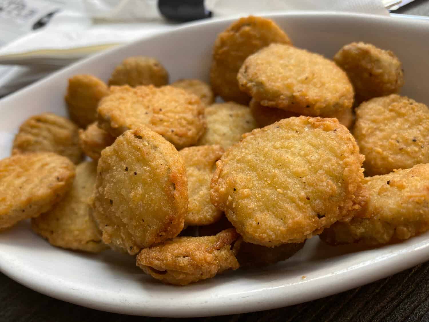 Deep Fried Pickles on a Plate