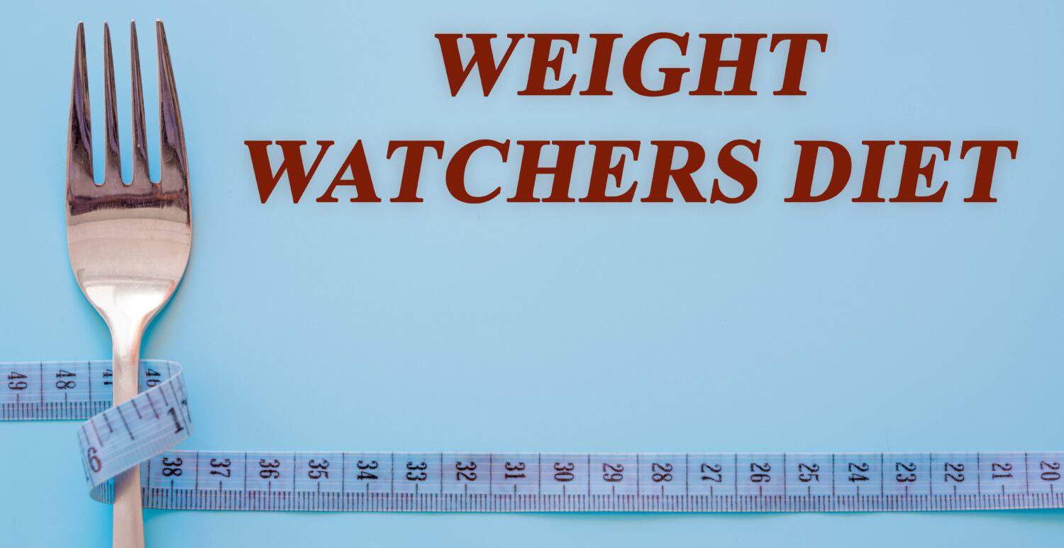 Diet text on flat lay background weight watchers diet