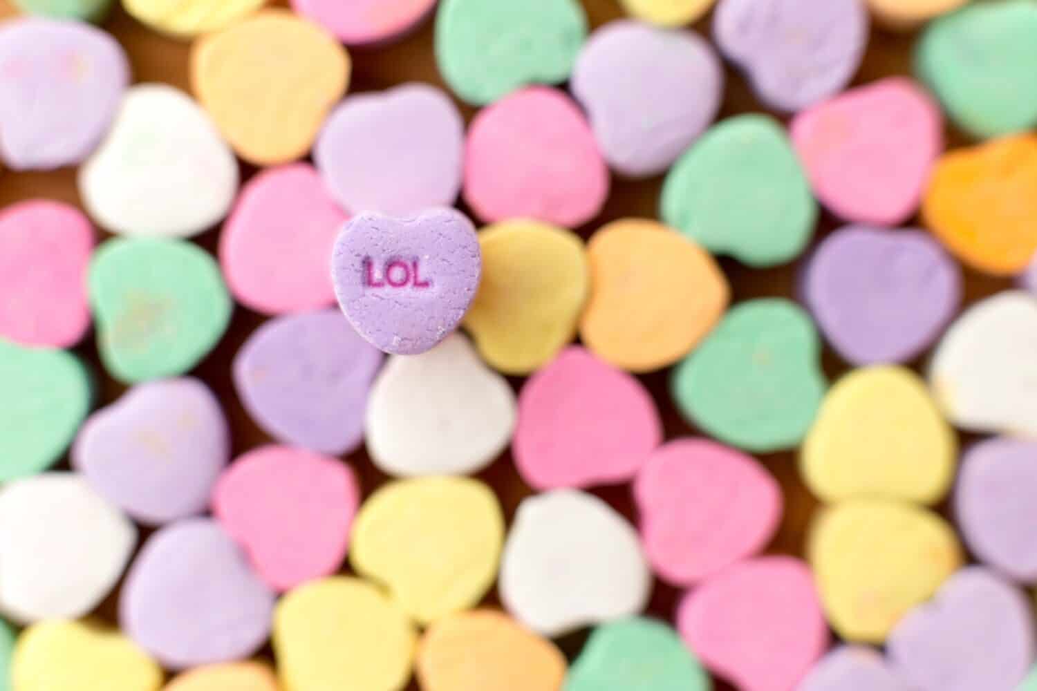 Candy conversation hearts for Valentine's Day