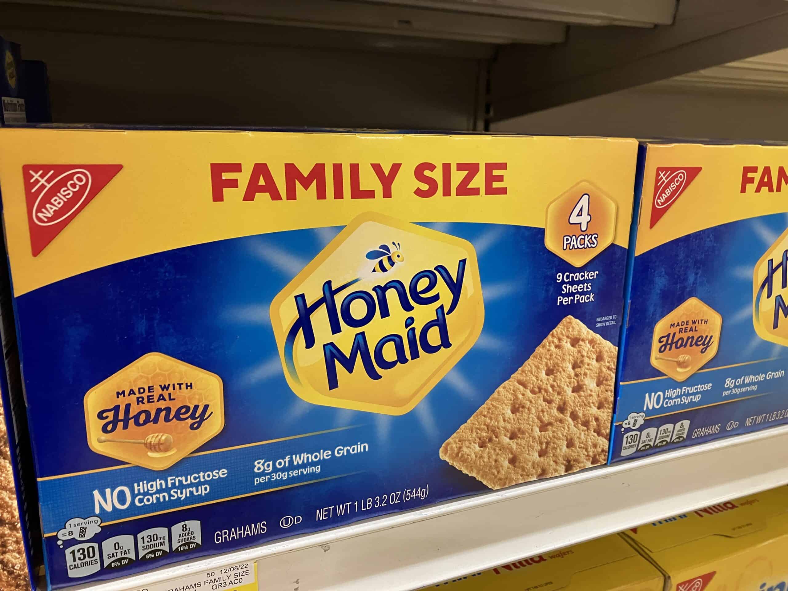 Family size package of Honey Maid graham crackers
