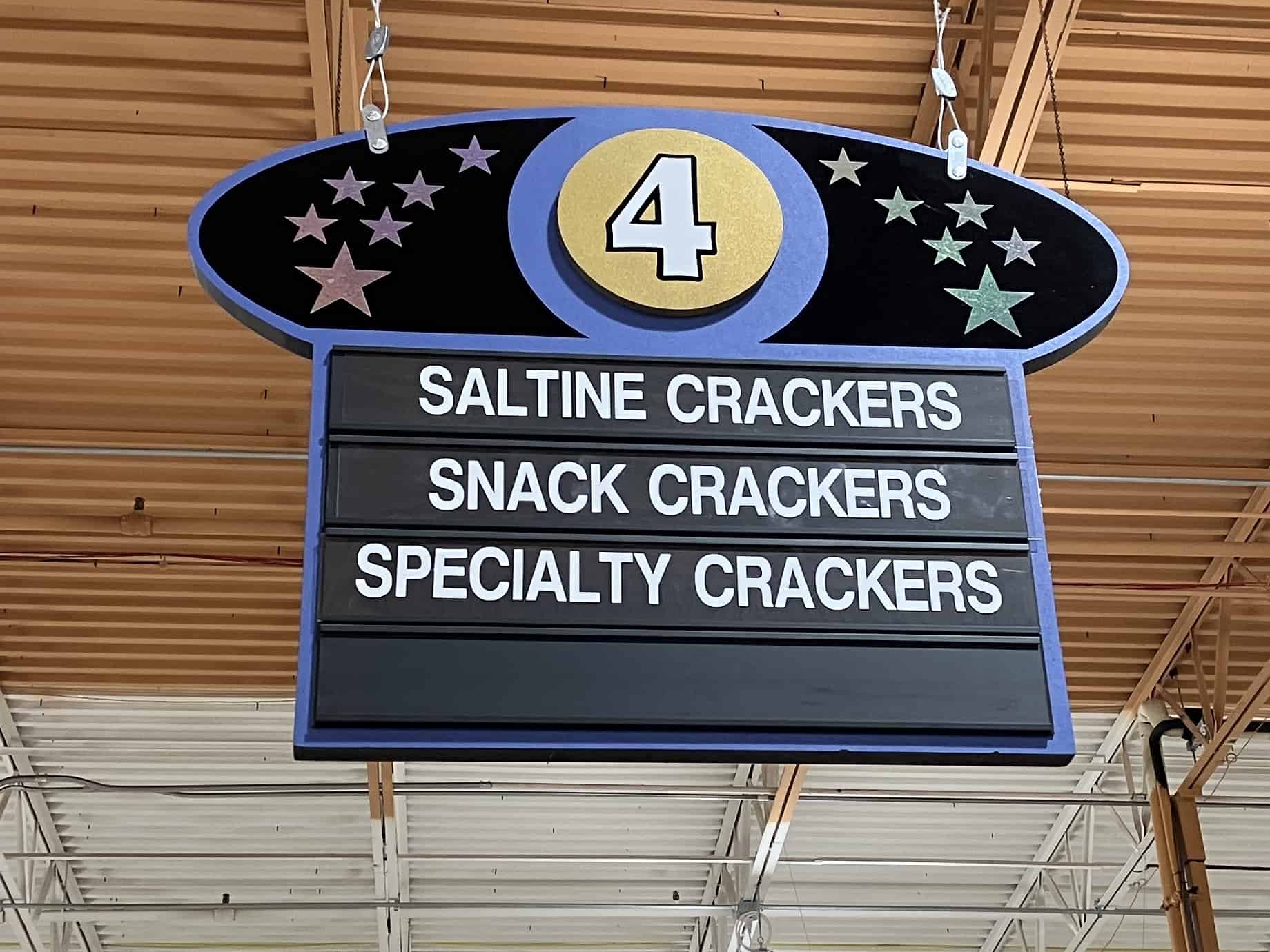 Crackers grocery store sign
