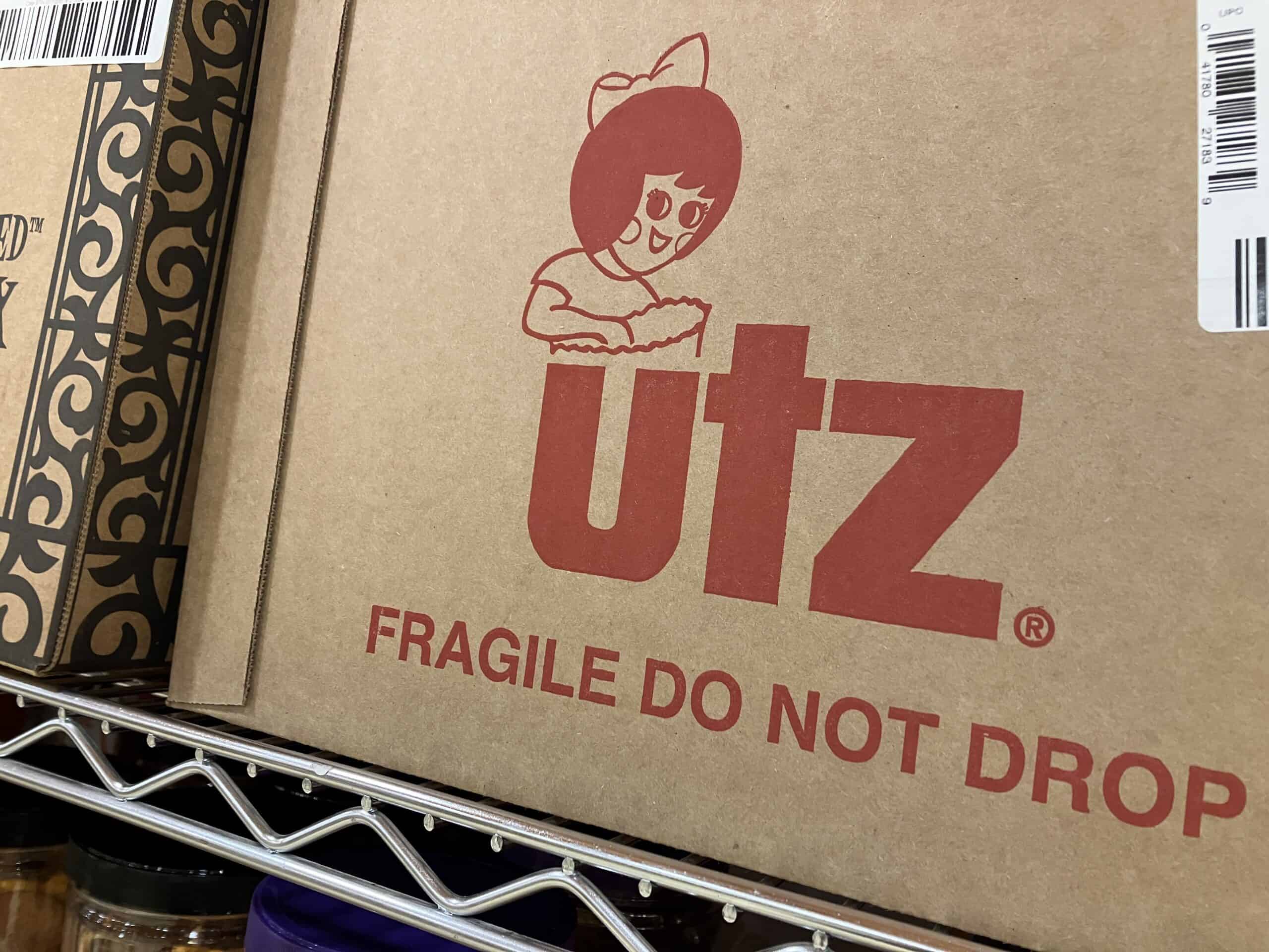 Box of Utz pretzels