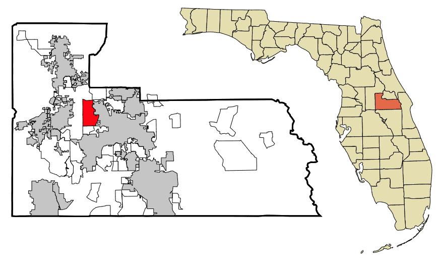 Orange County Florida Incorporated and Unincorporated areas Pine Hills Highlighted by Arkyan