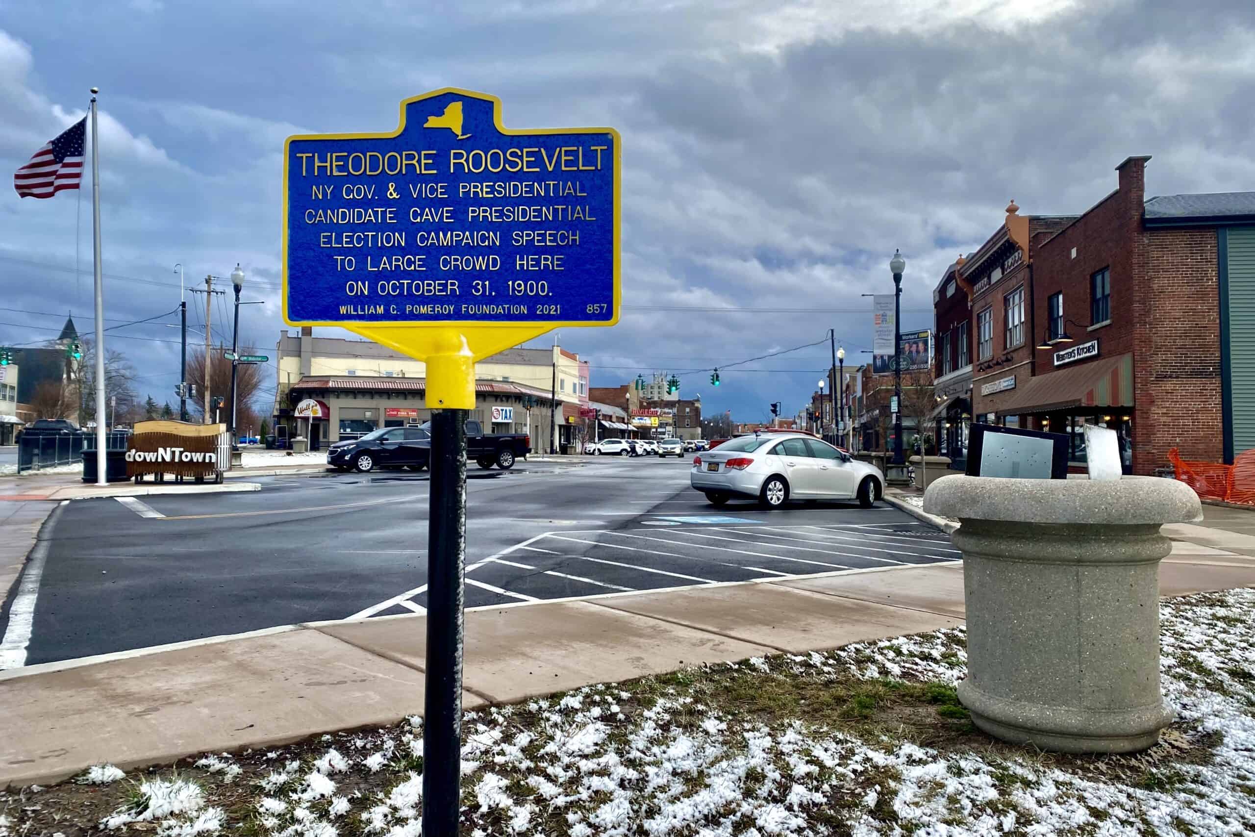 Theodore Roosevelt historical marker at north end of Webster Street, North Tonawanda, New York - 20230329 by Andre Carrotflower