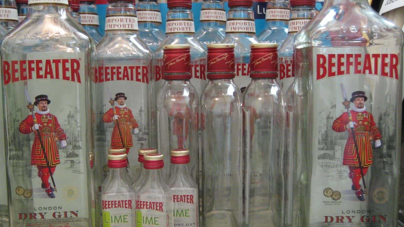 Beefeater gin bottles