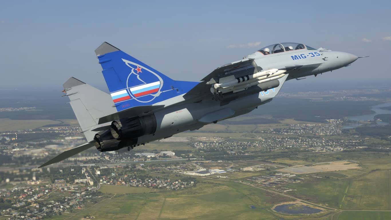 MiG-35+Fulcrum-F | Mikoyan MiG-35 (Russian: ÃÂÃÂ¸ÃÂºÃÂ¾ÃÂÃÂ½ ÃÂÃÂ¸ÃÂ-35; NATO reporting name: "Fulcrum-F")