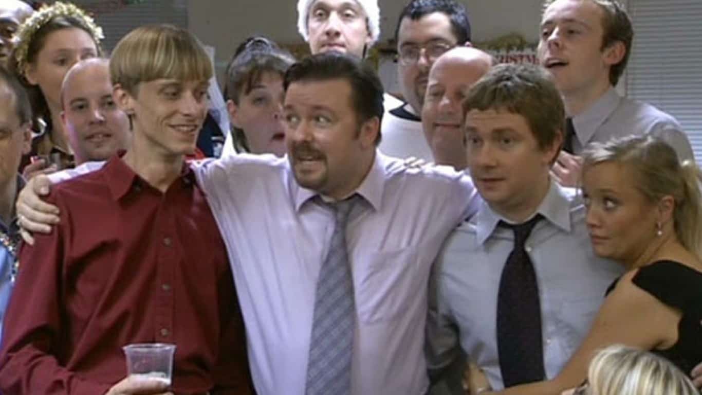 2003 | Mackenzie Crook, Lucy Davis, Martin Freeman, and Ricky Gervais in The Office (2001)