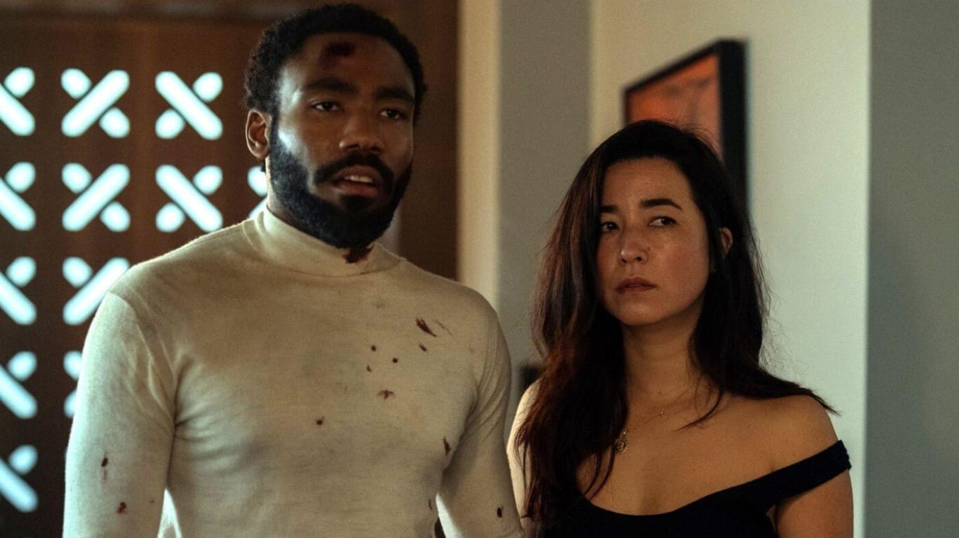 Donald Glover and Maya Erskine in Mr. & Mrs. Smith (2024)