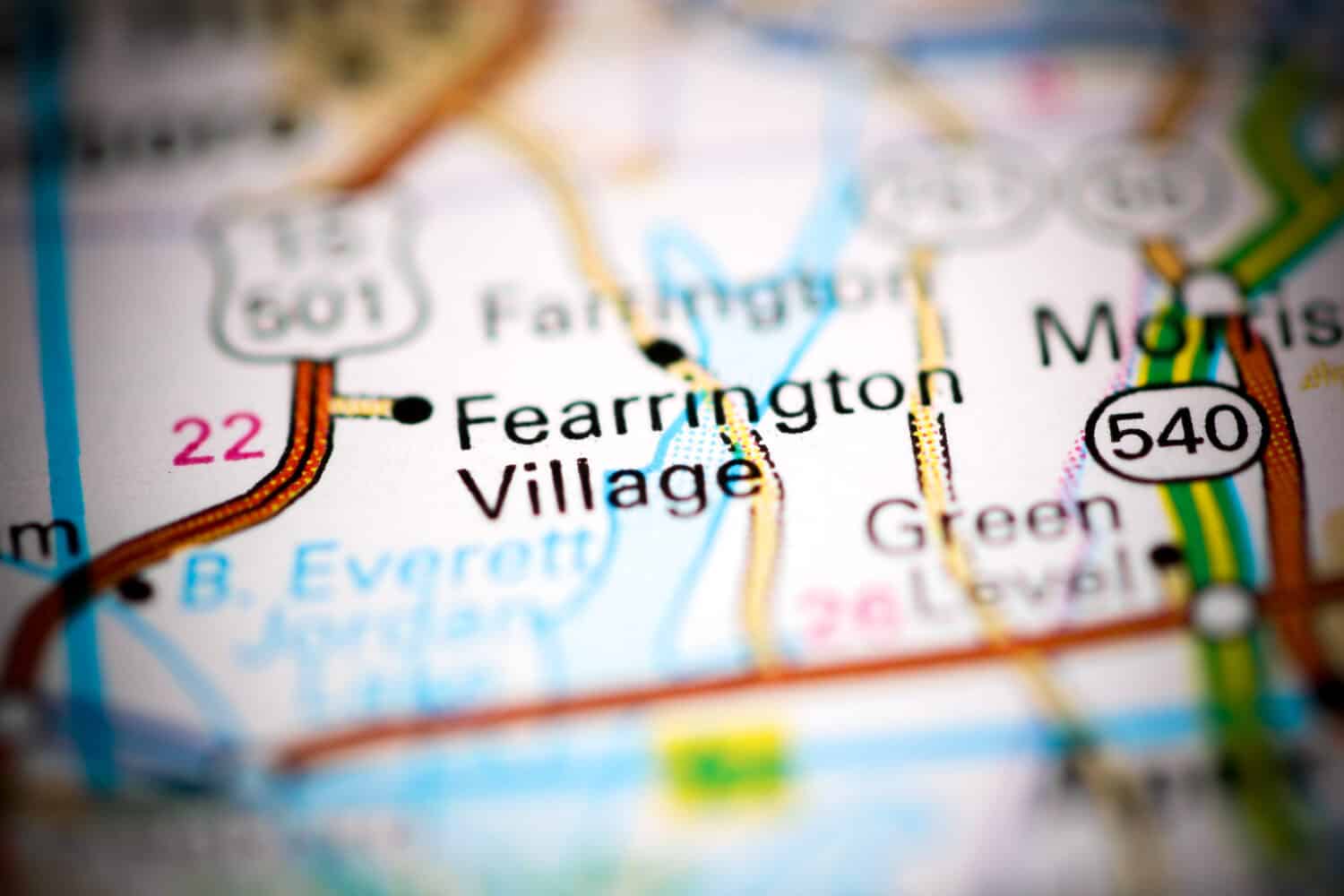 Fearrington Village. North Carolina. USA on a geography map