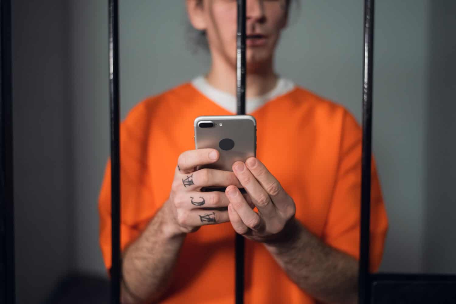 Prisoner with cell phone