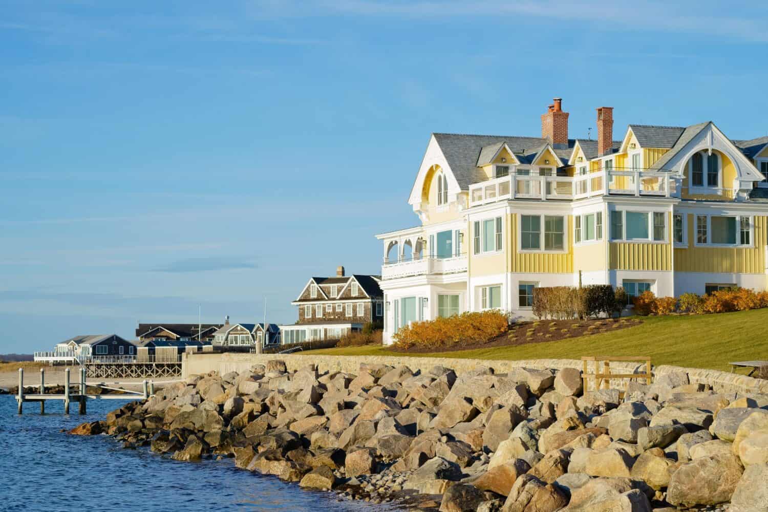 Luxury waterfront houses in Watch Hill Westerly RI USA