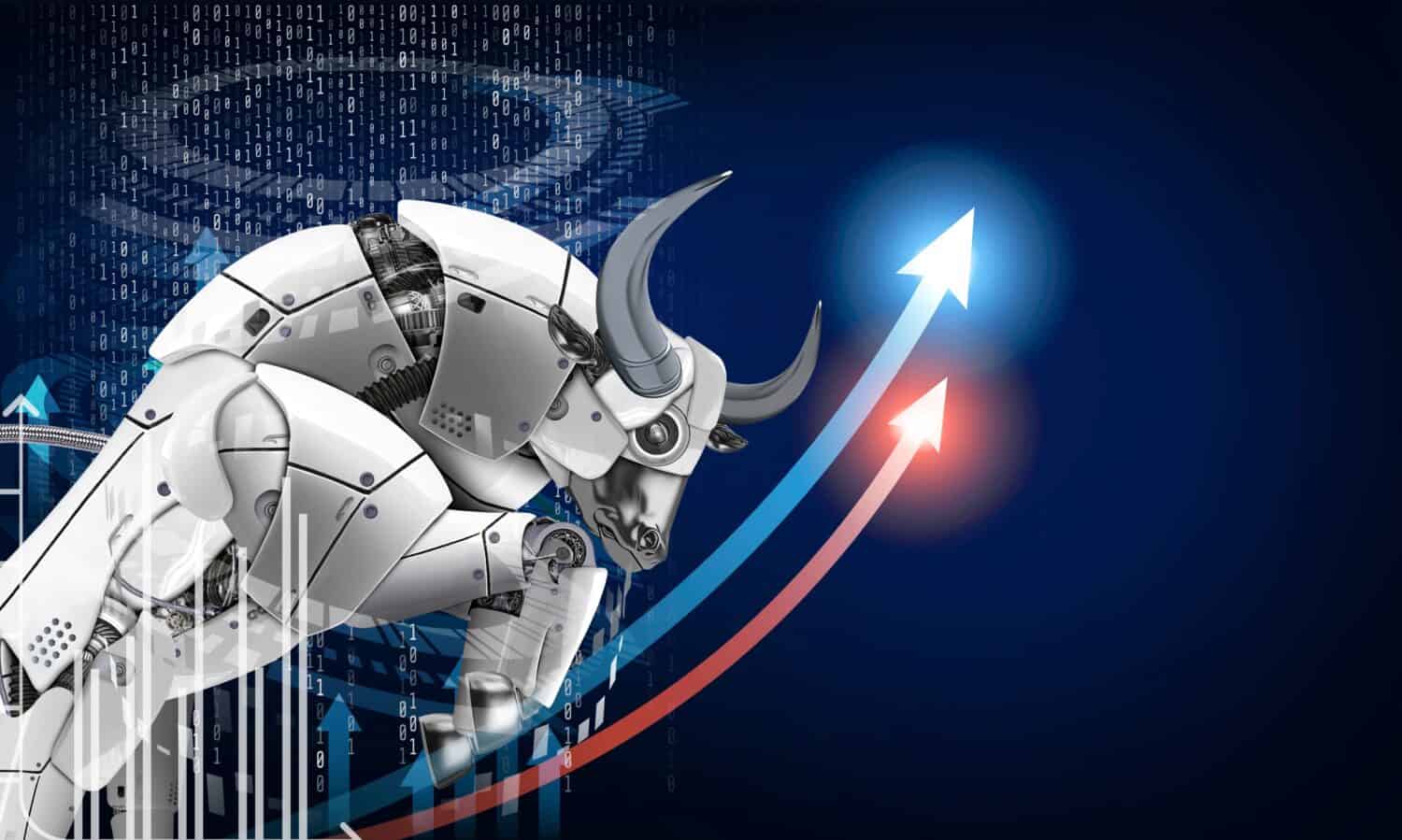 bullish divergence concept, bull robot