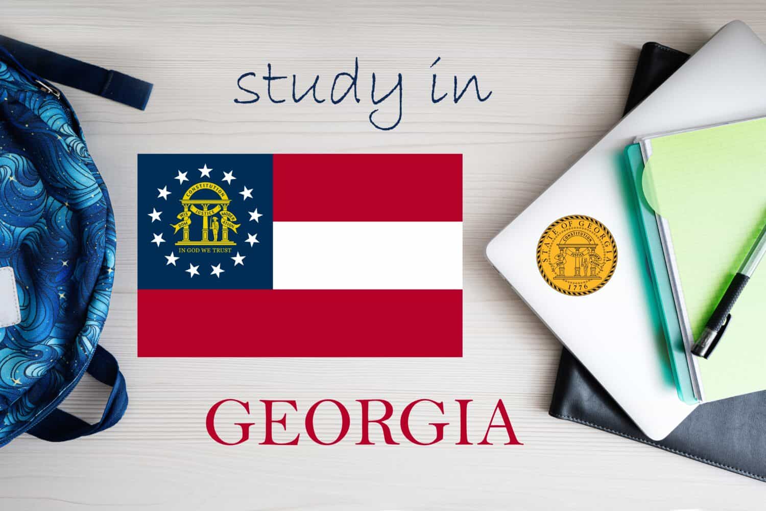 Study in Georgia. USA state. US education concept. Learn America concept.