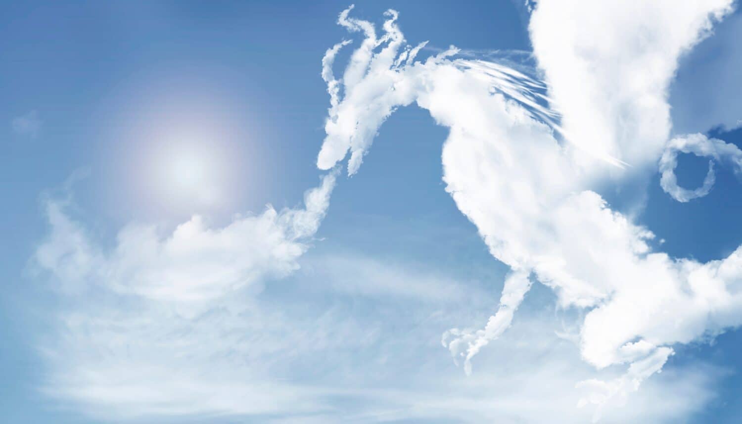 Dragon clouds shape. The symbol of 2024.