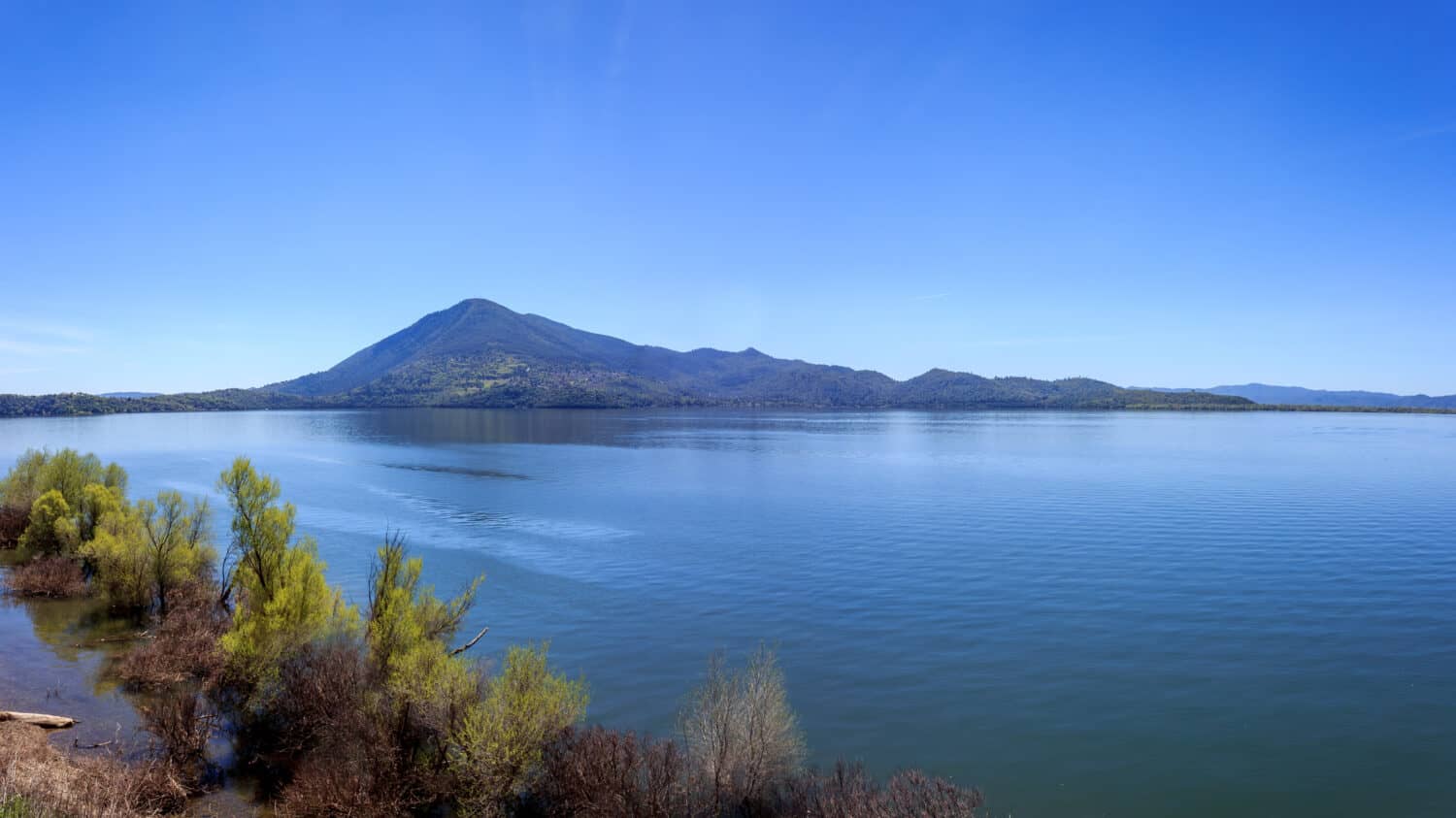 A multi-shot panorama of Mt Konocti overlooking Clear Lake, California, USA