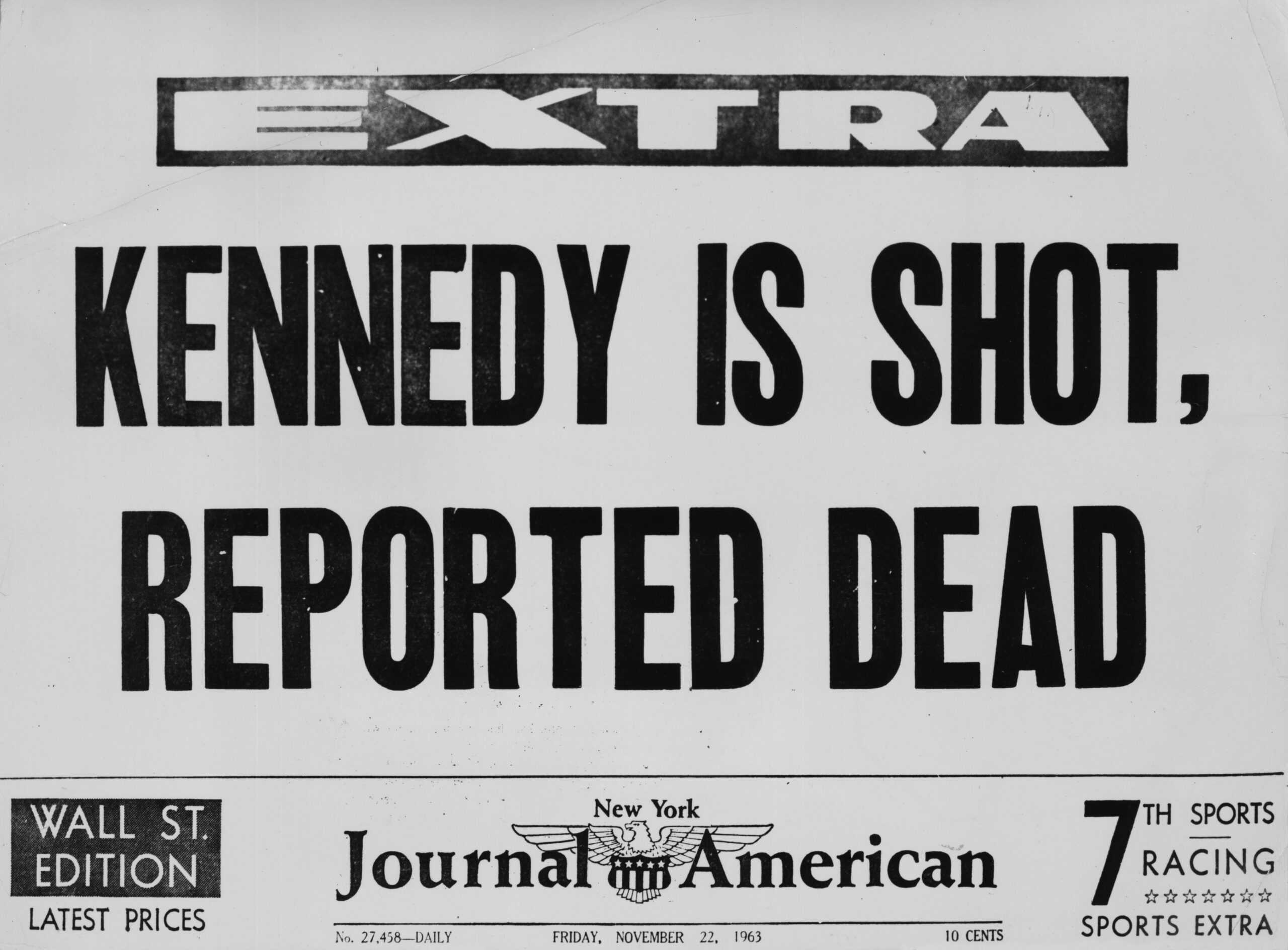 Newspaper Announces Kennedy Assassination
