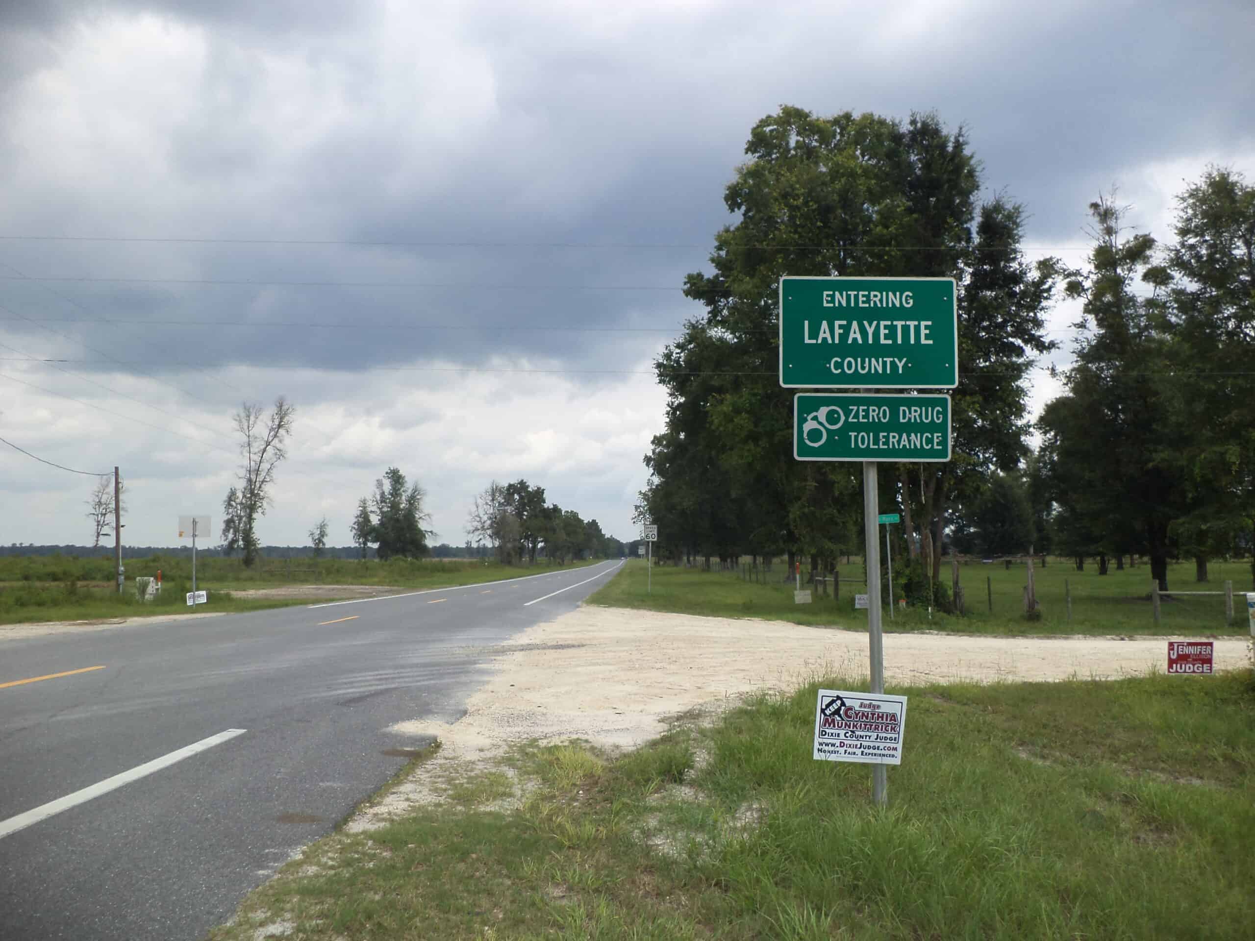 Lafayette County boundary, Florida SR349sb by Michael Rivera