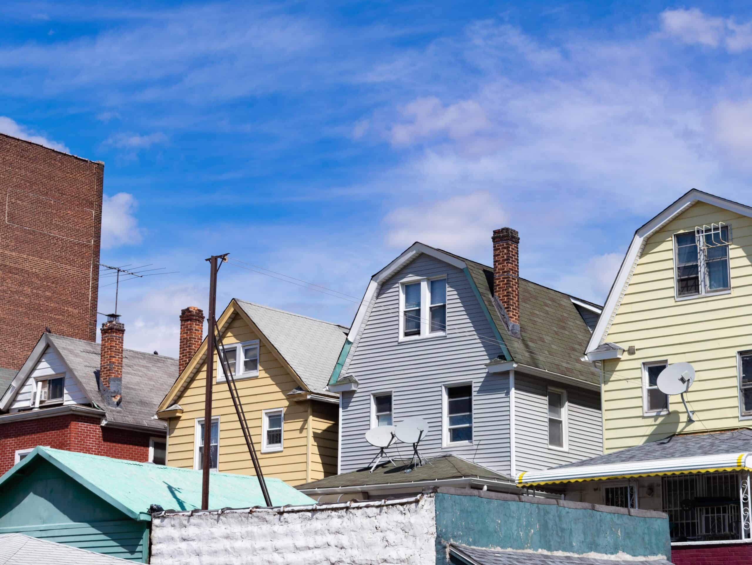 Woodside Queens New York | Row of Old Wood Homes in Woodside Queens New York