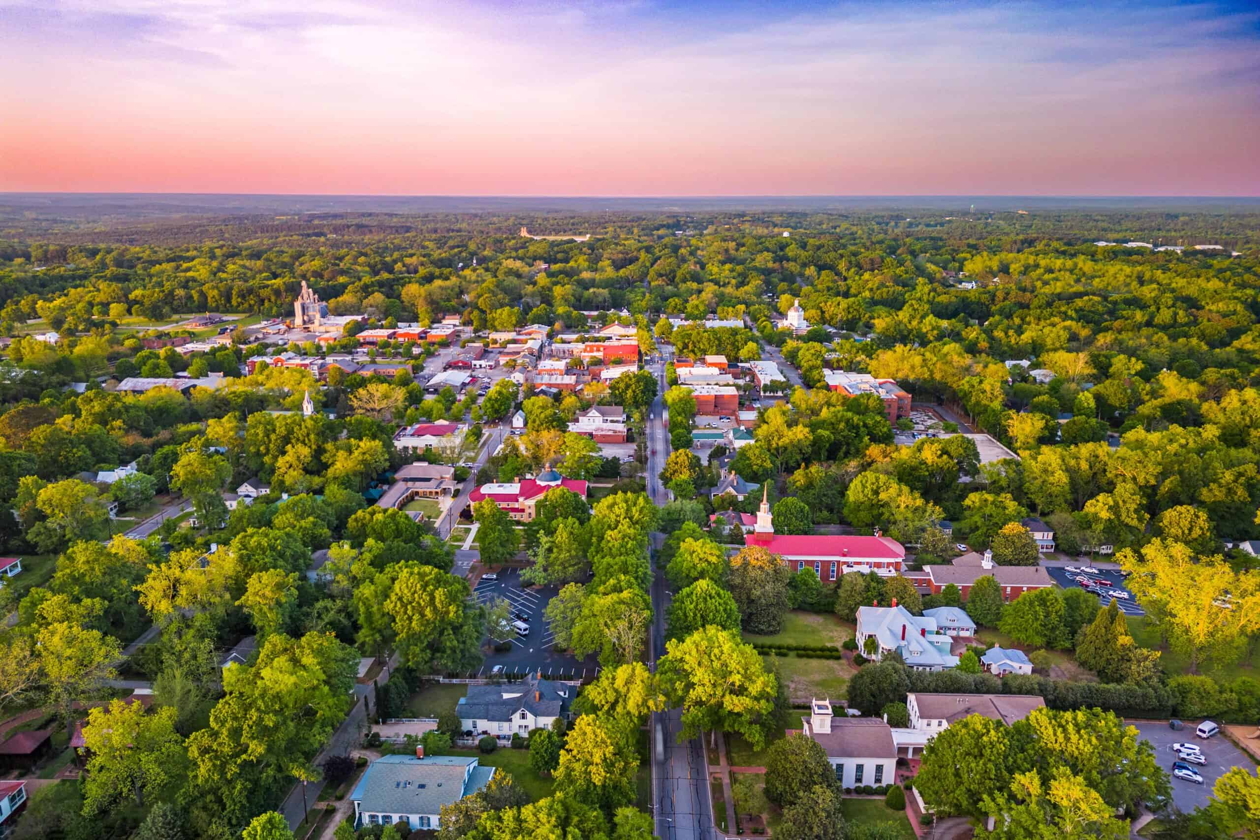 Morgan County, Georgia | Madison, Georgia, USA Aerial View