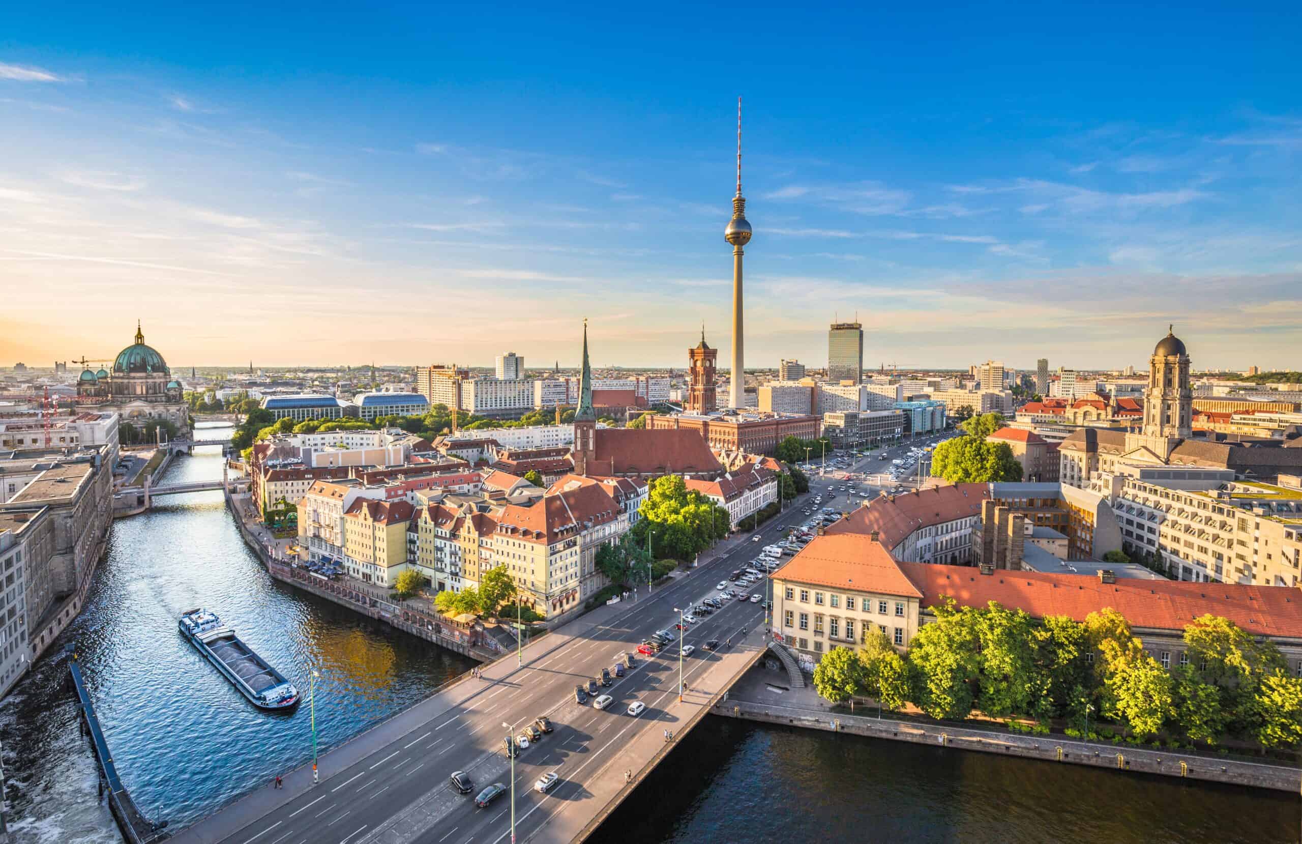 Germany | Berlin skyline with Spree river at sunset, Germany