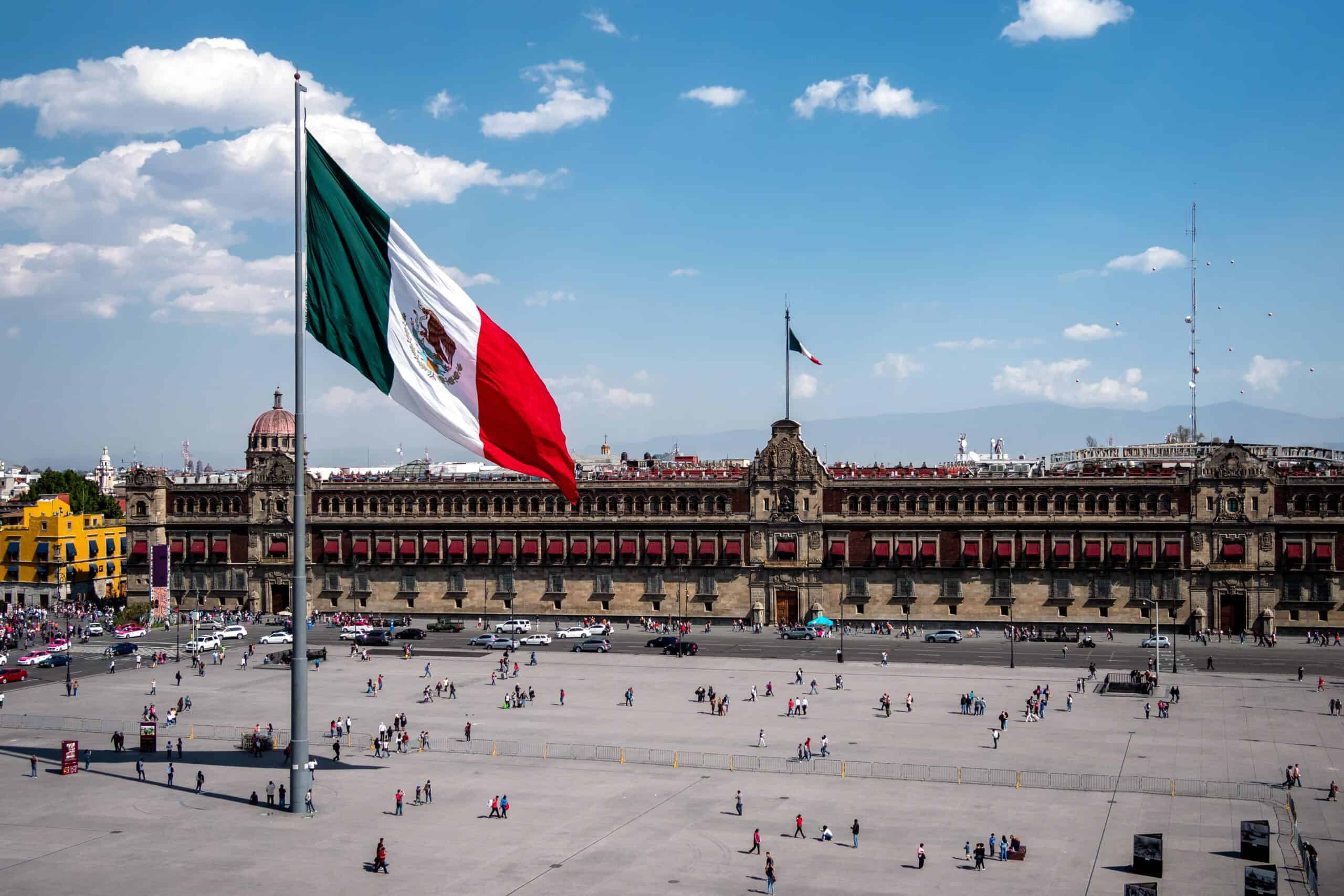 Mexico | Historical Landmark National Palace Building at Plaza de la Constitucion in Mexico City, Mexico