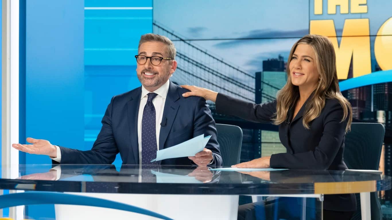 Jennifer Aniston as Alex Levy, "The Morning Show" | Jennifer Aniston and Steve Carell in The Morning Show (2019)