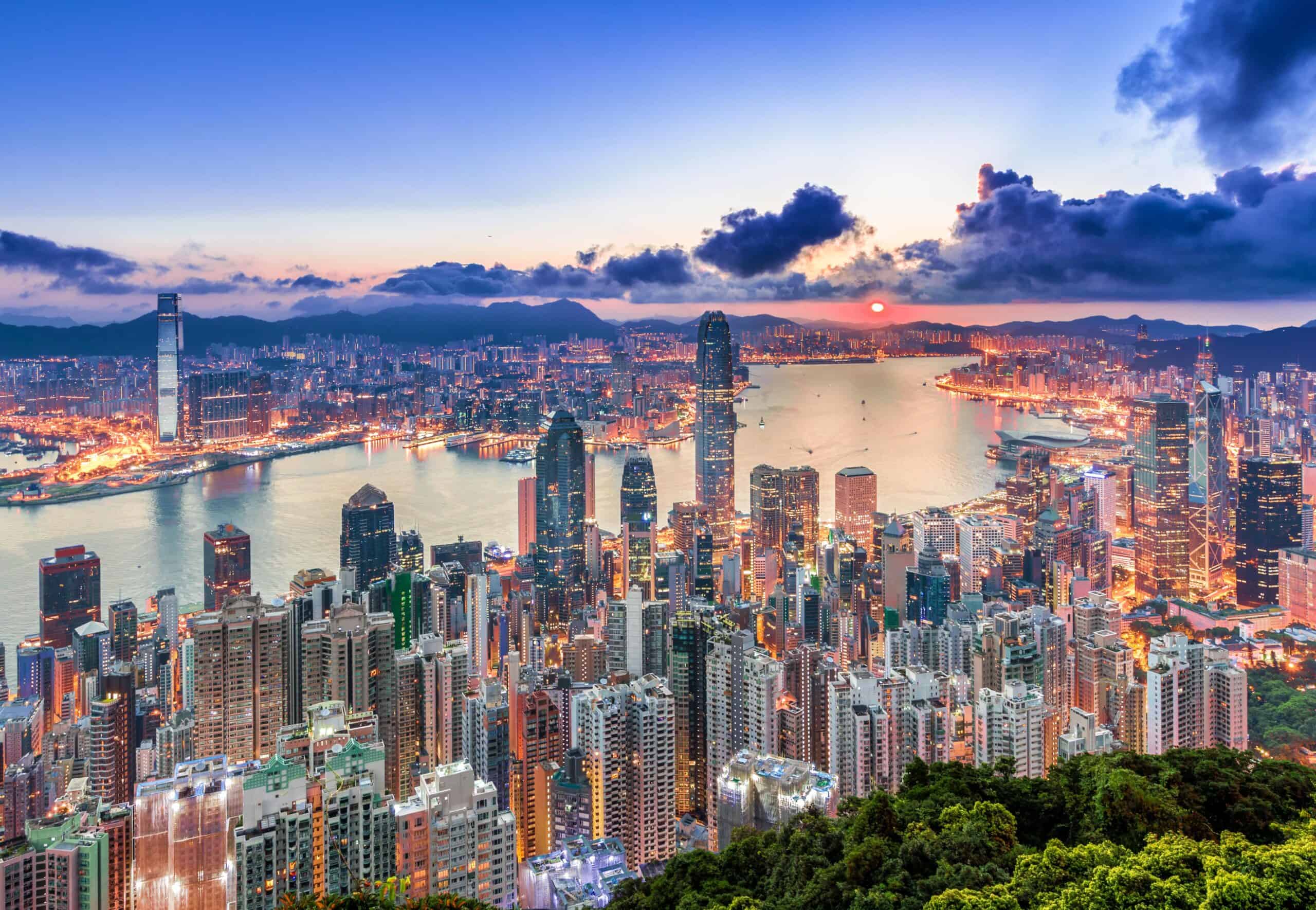 Hong Kong | Hong Kong city view from peak at Sunrise