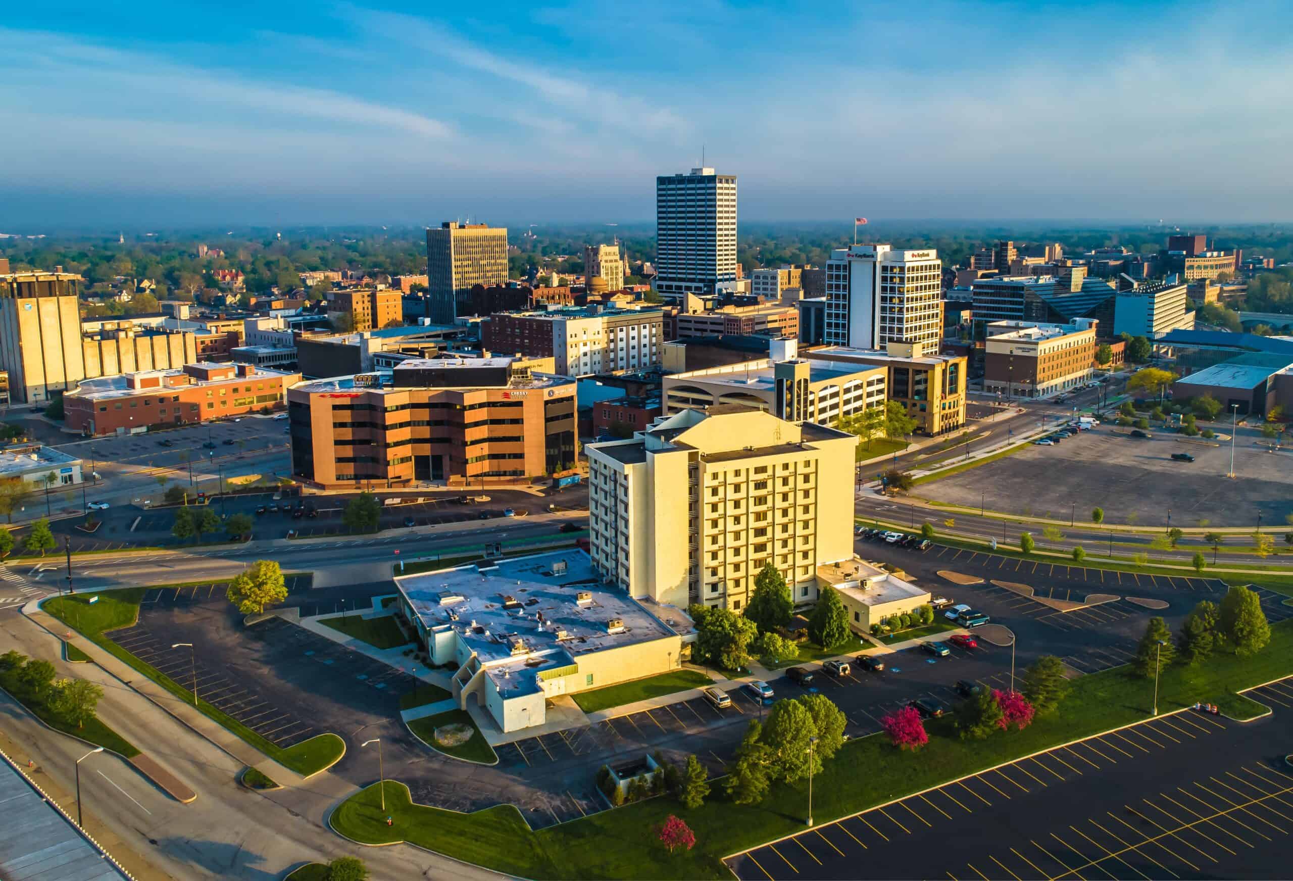 South Bend, Indiana | South Bend Indiana Downtown Aerial View