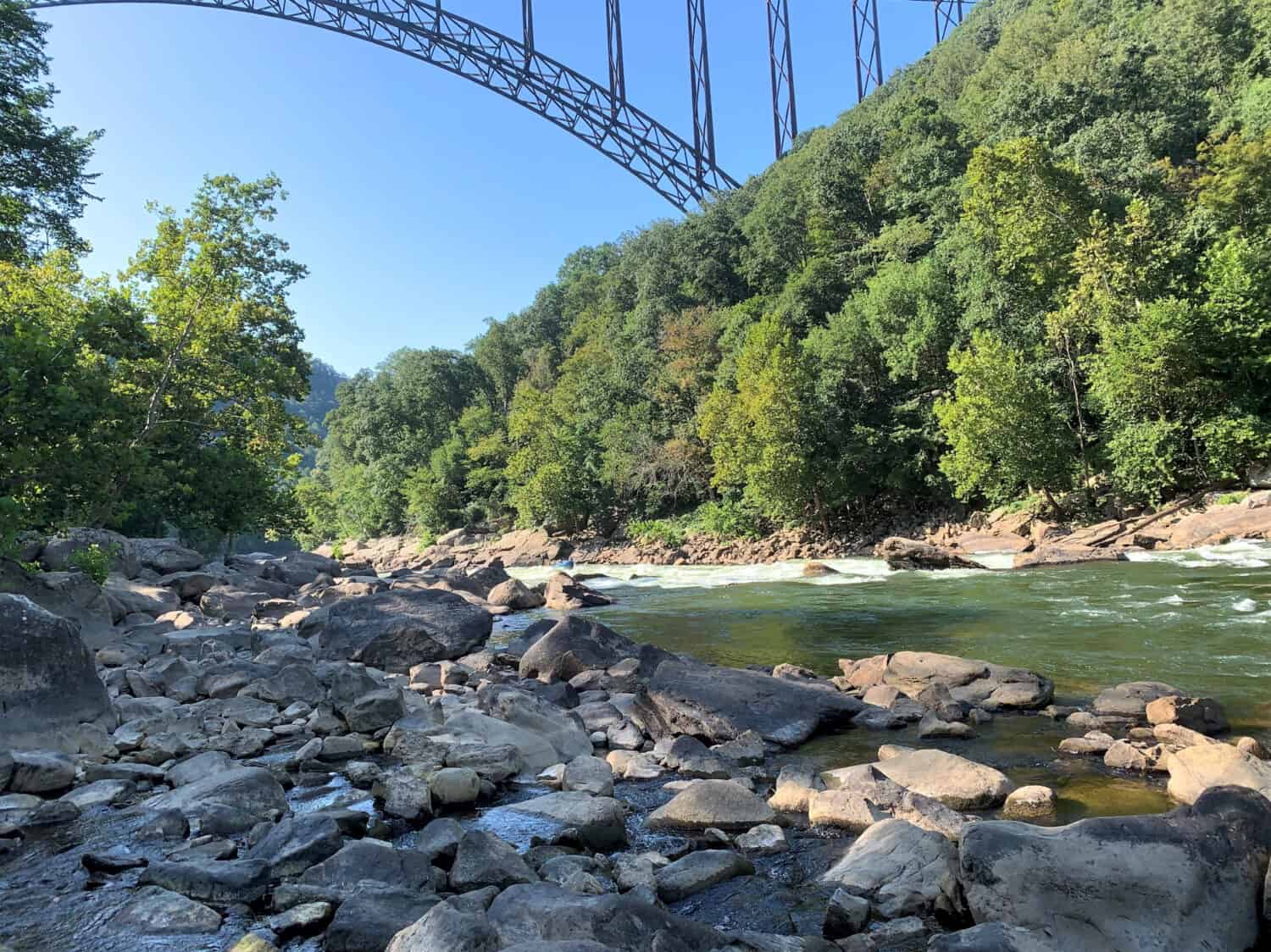 This is a photo of the Bridge in Beckley West Virginia and the New River Gorge under the bridge.