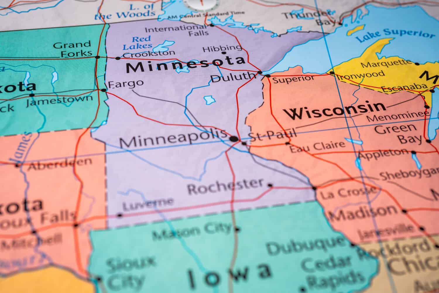 Minnesota on the USA map