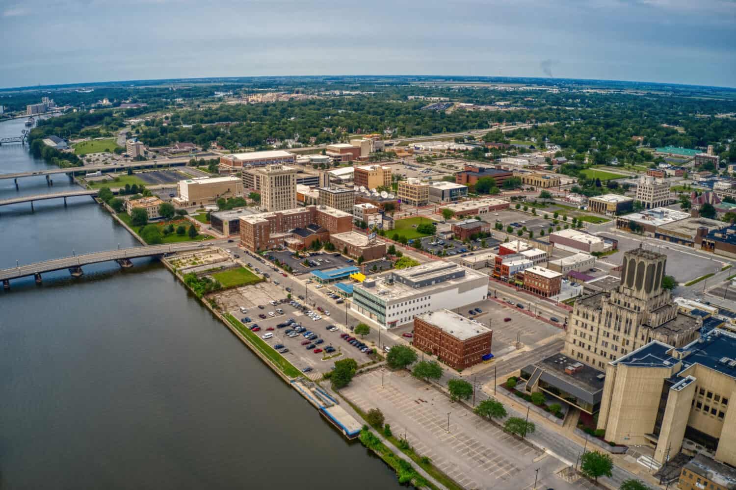 Aerial View of Saginaw, Michigan during Summer by Jacob Boomsma
