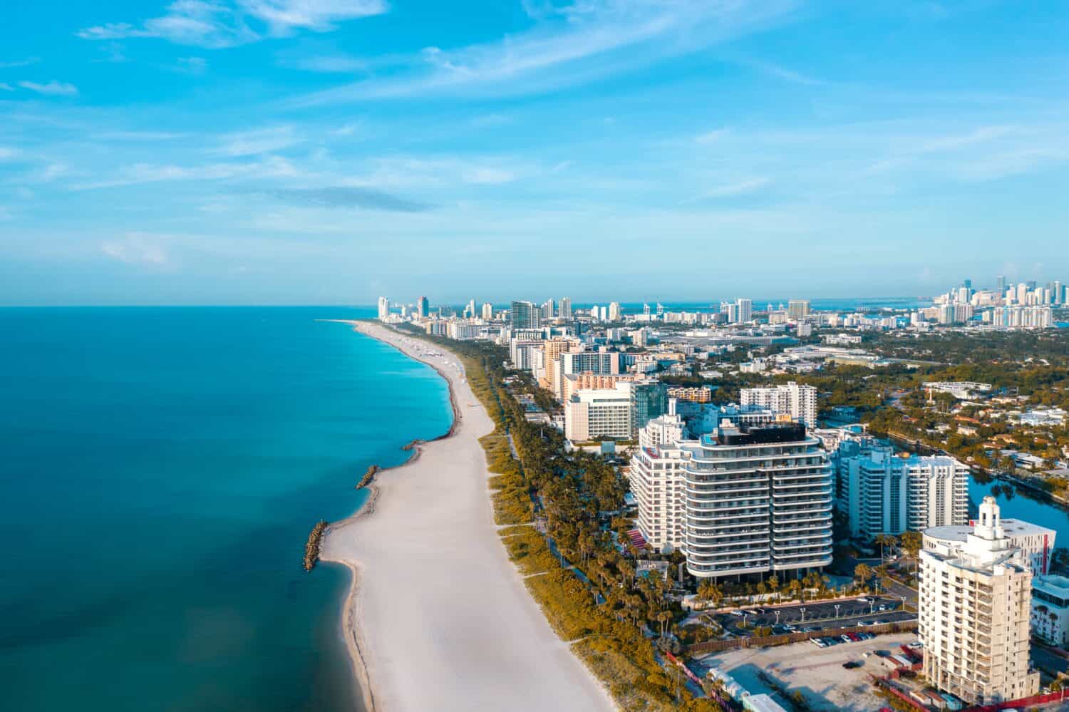 Panoramic view of Luxury condos in Miami Beach Florida