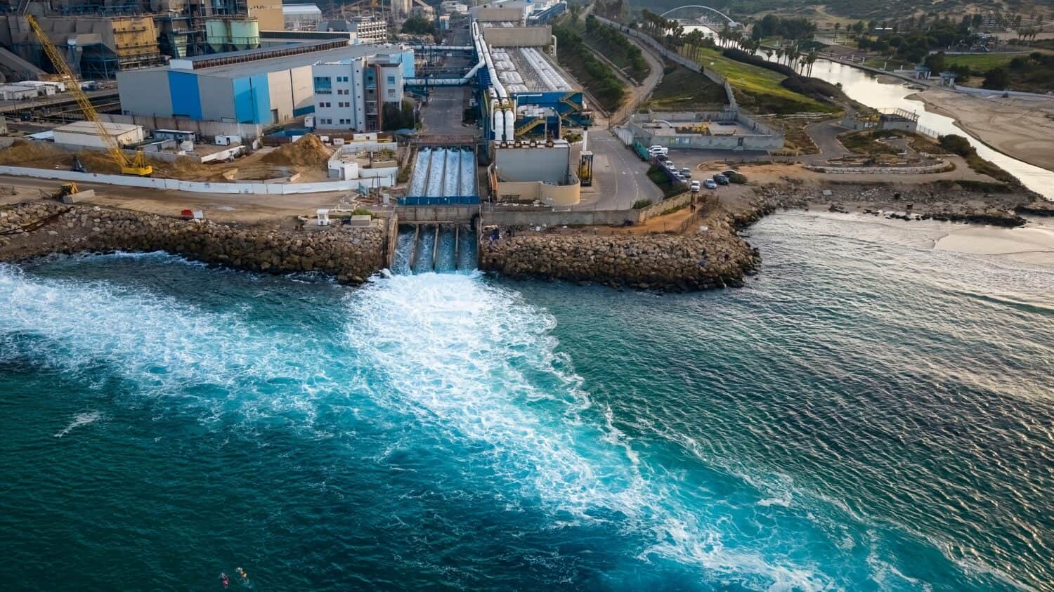 Top view The largest water desalination facility in the world, Hadera Israel by Luciano Santandreu