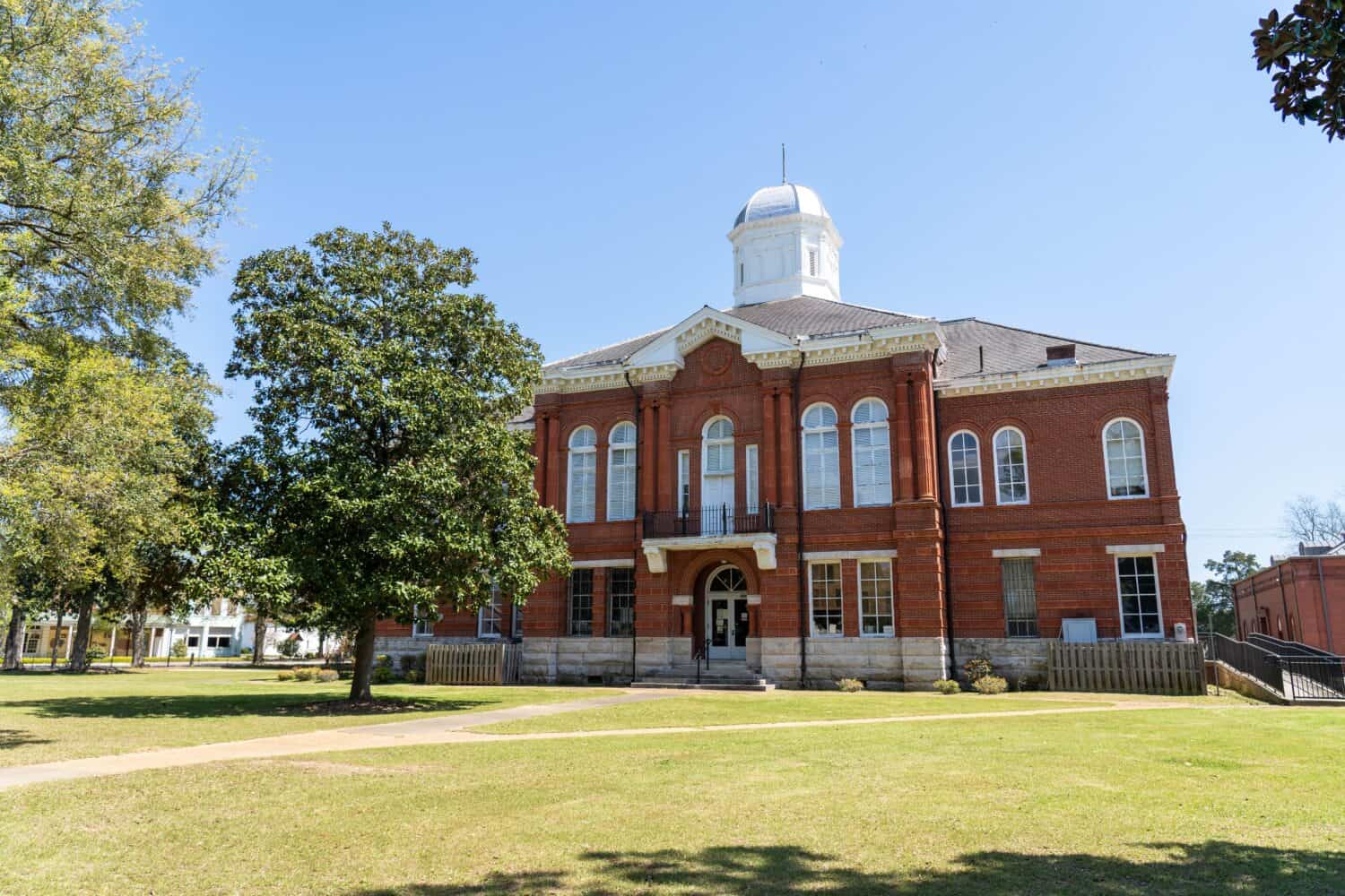 Livingston, AL - April 2021: Sumter County Courthouse in Livingston, Alabama.