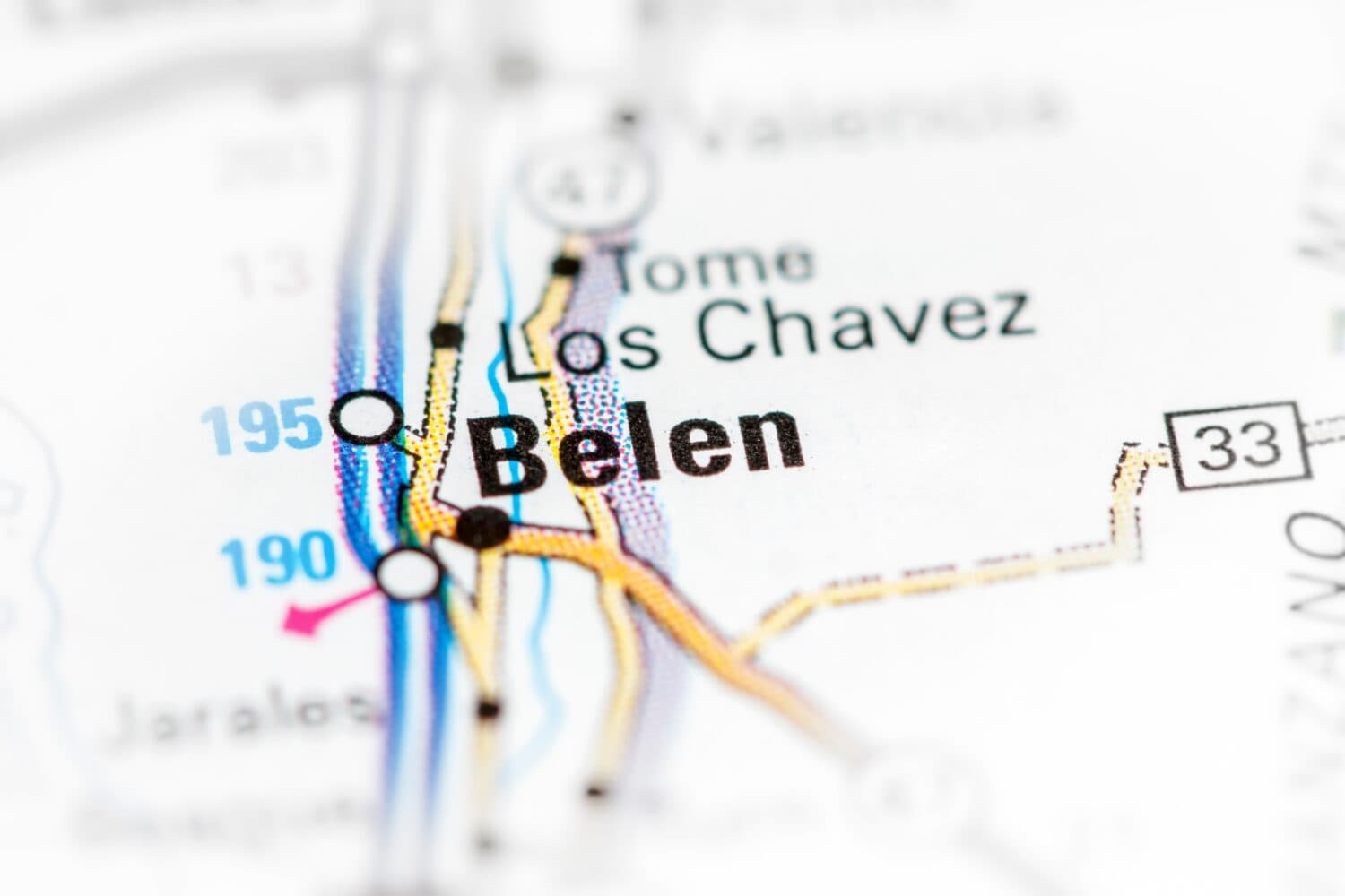 Belen. New Mexico. USA on a map